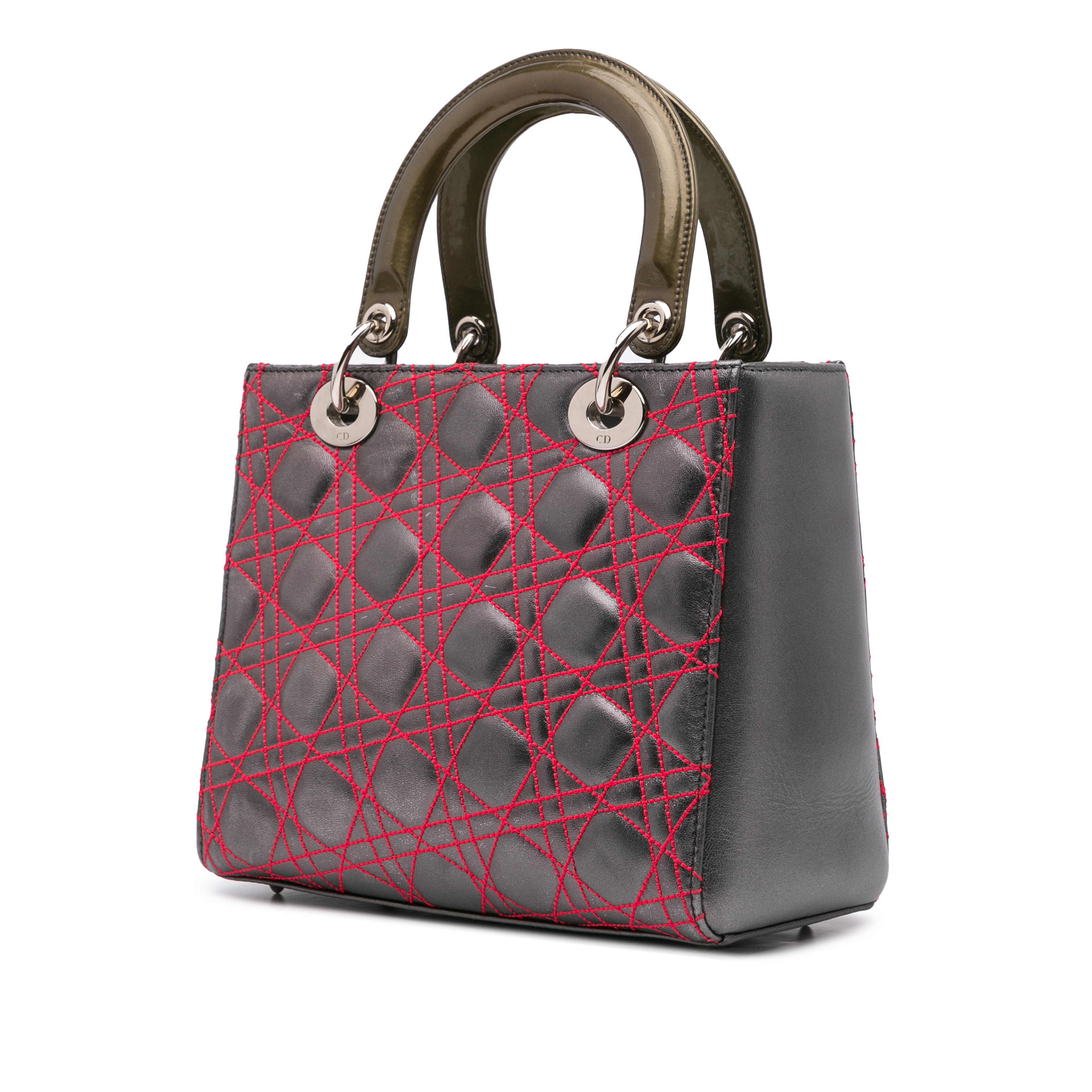 Dior Anselm Reyle Medium Metallic Lambskin Cannage Lady Dior