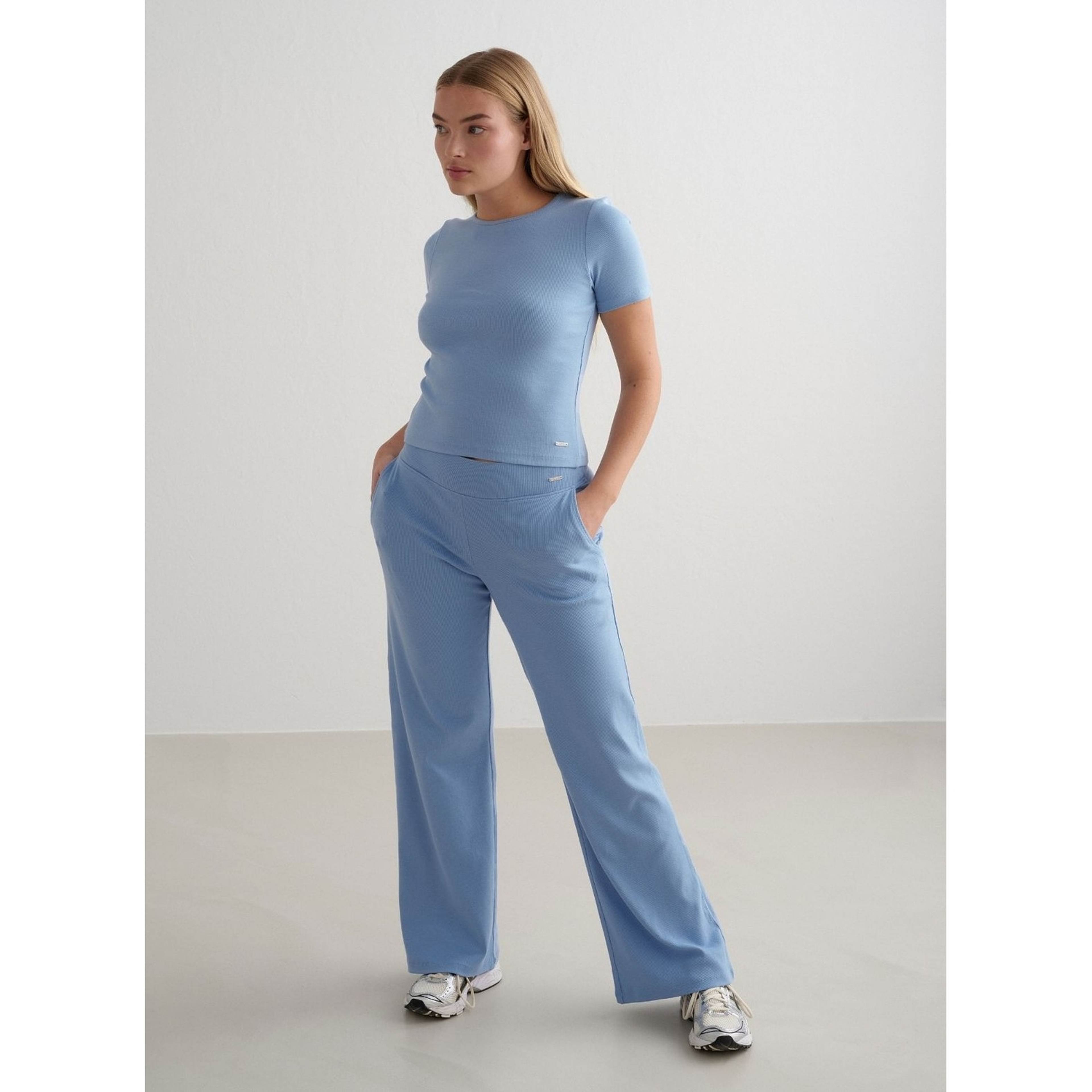 Blue Mist Ease Ribbed Short Sleeve