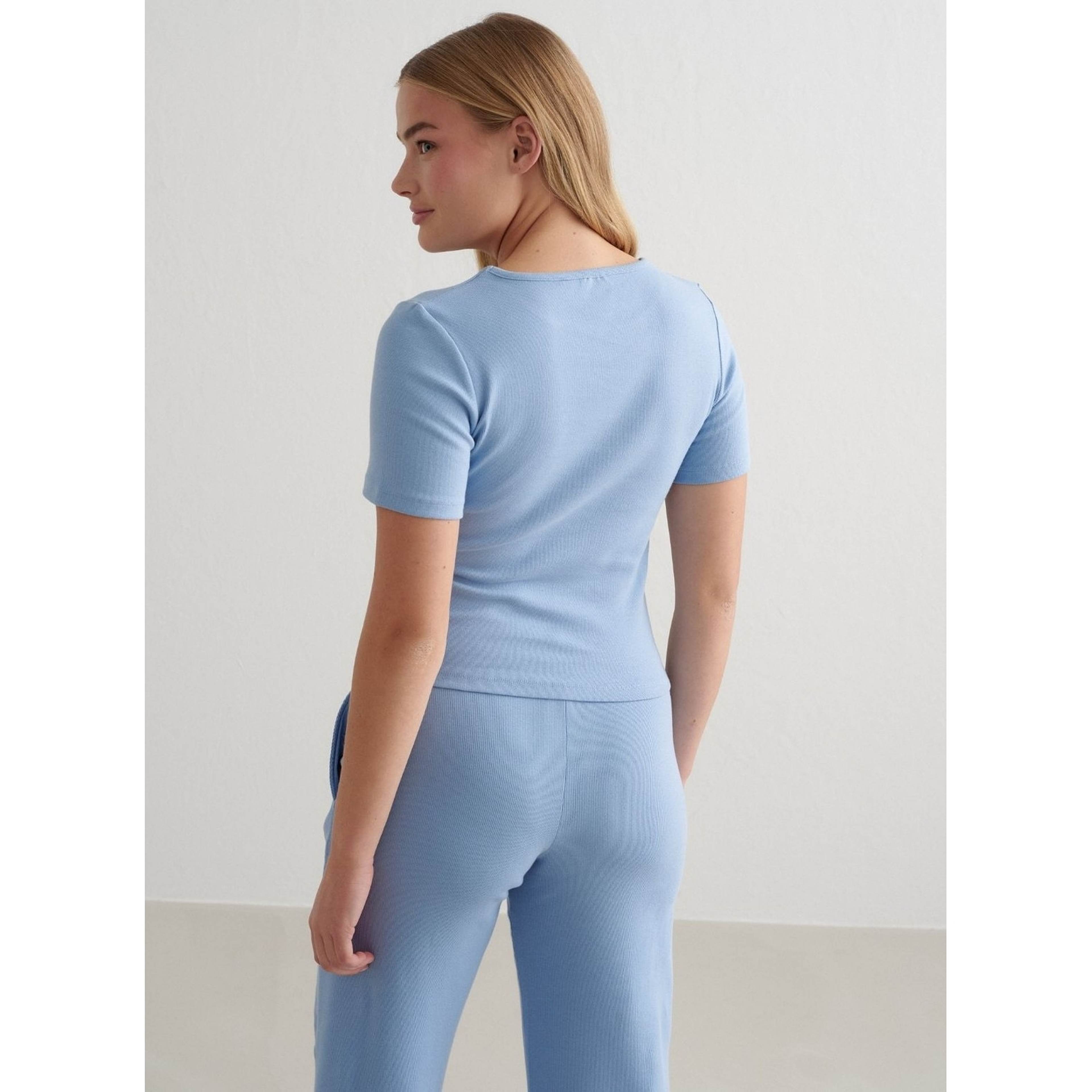 Blue Mist Ease Ribbed Short Sleeve