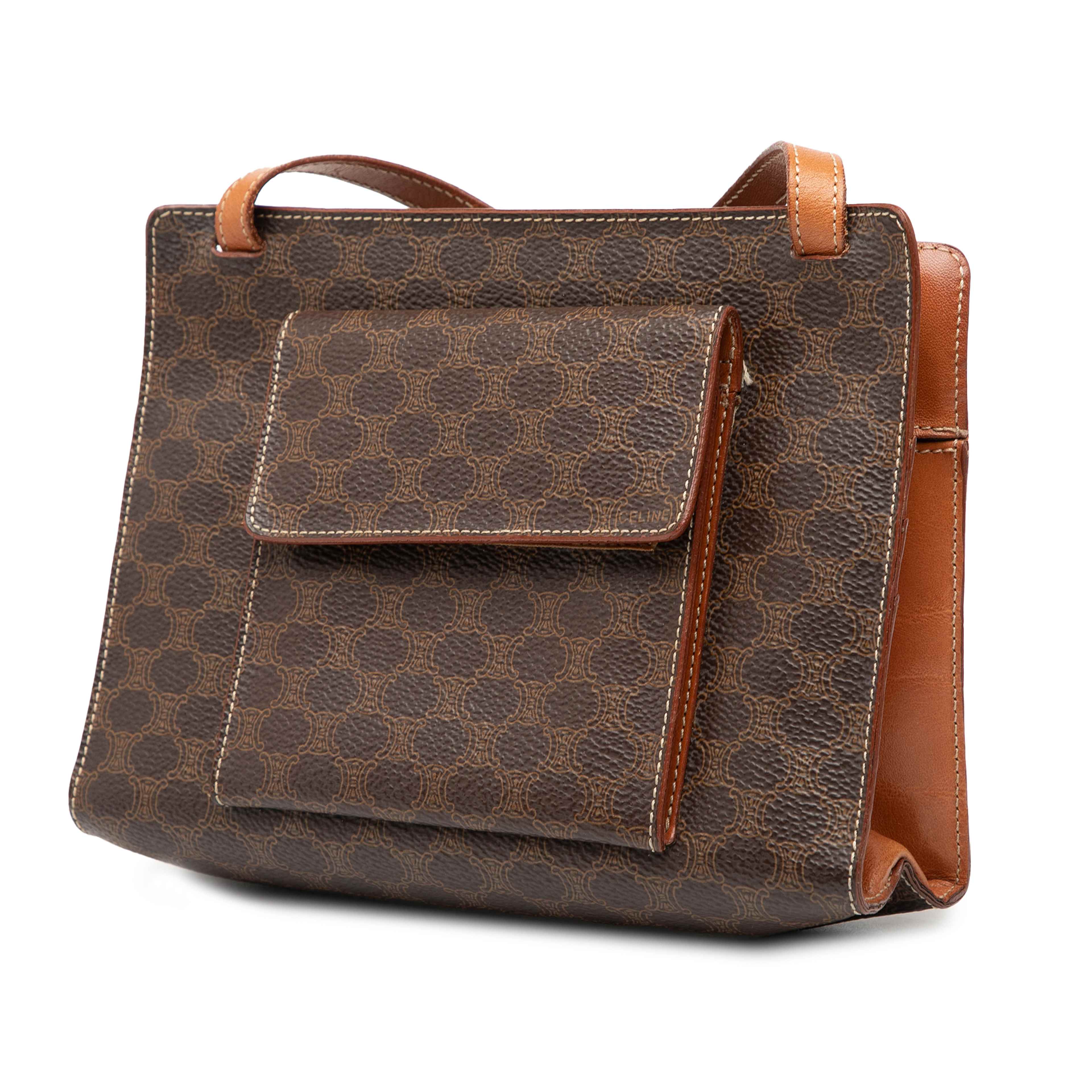 Celine Macadam Coated Canvas Crossbody, från Luxclusif, i färgen brun. Klicka för att öppna bilden i stort format