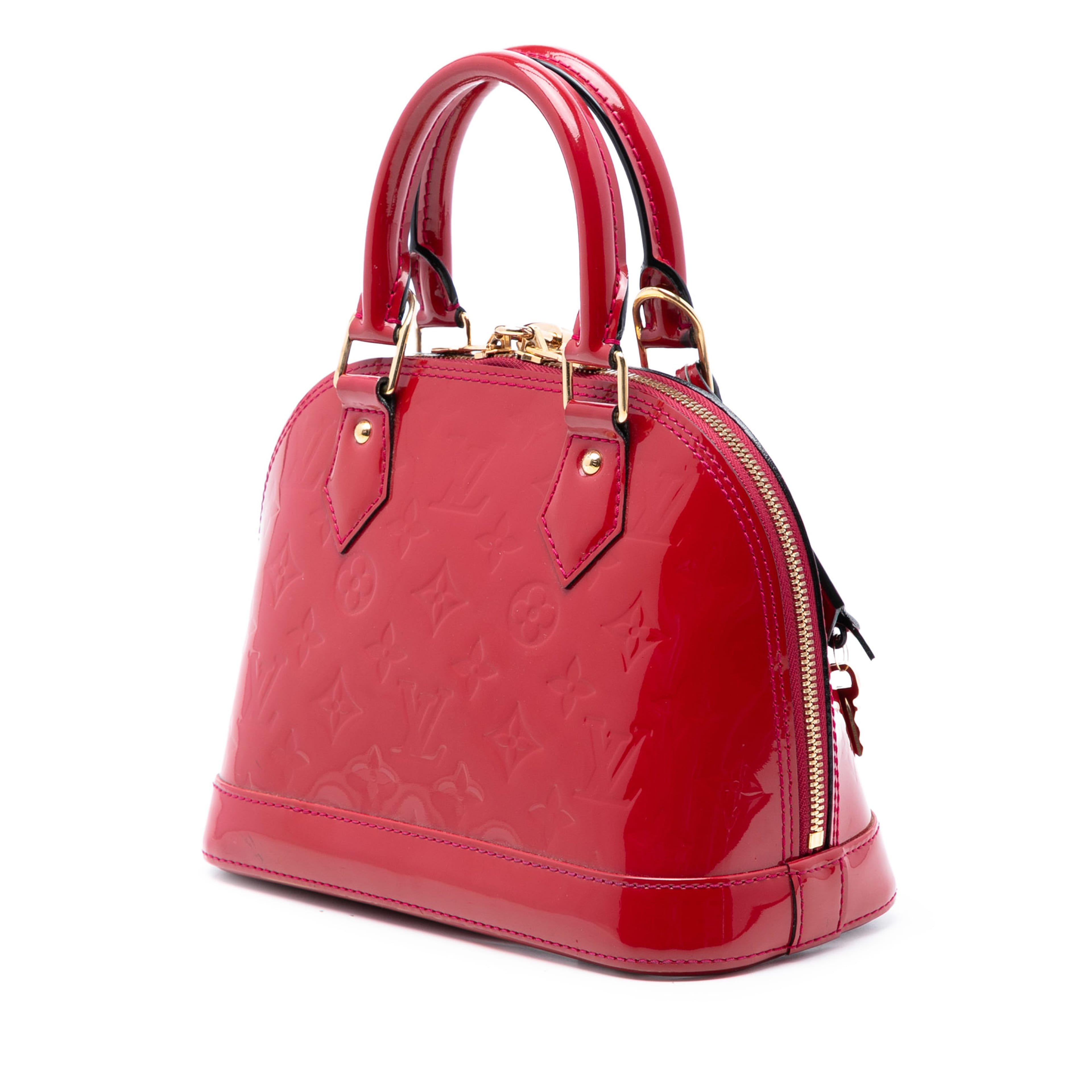 Louis Vuitton Monogram Vernis Alma Bb, från Luxclusif, i färgen röd. Klicka för att öppna bilden i stort format