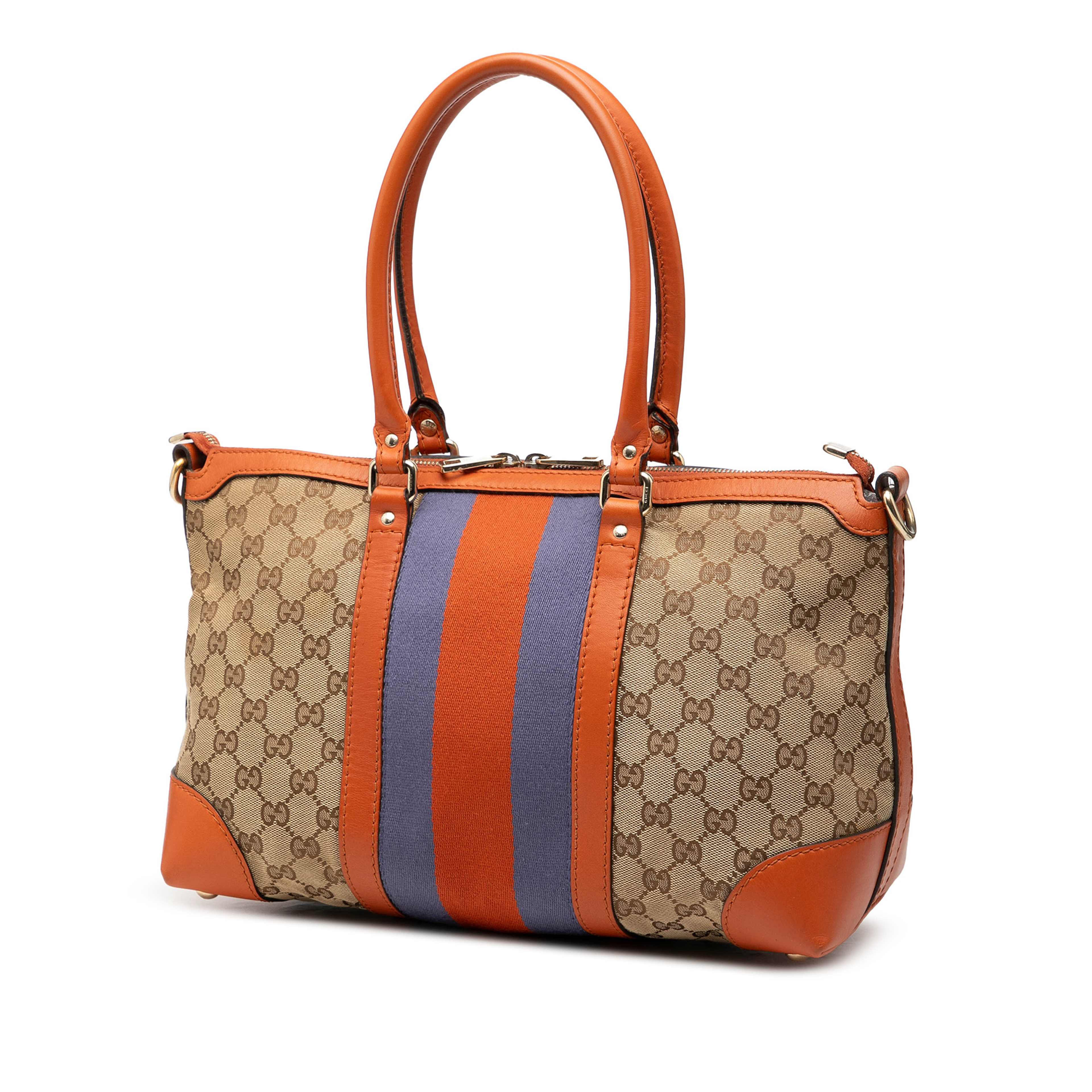 Gucci Gg Canvas Web Satchel, från Luxclusif, i färgen beige. Klicka för att öppna bilden i stort format