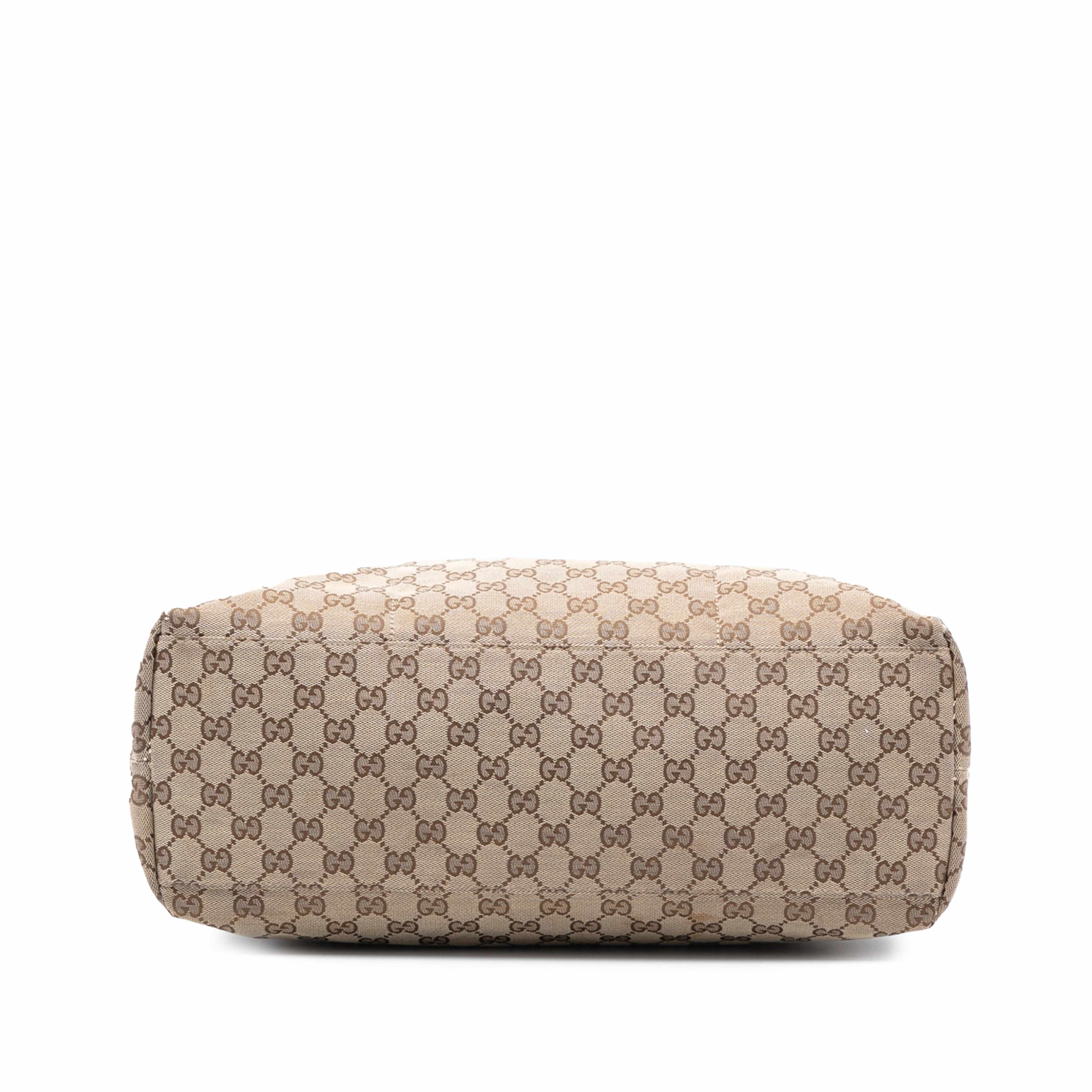 Gucci Gg Canvas Web Tote, från Luxclusif, i färgen beige. Klicka för att öppna bilden i stort format