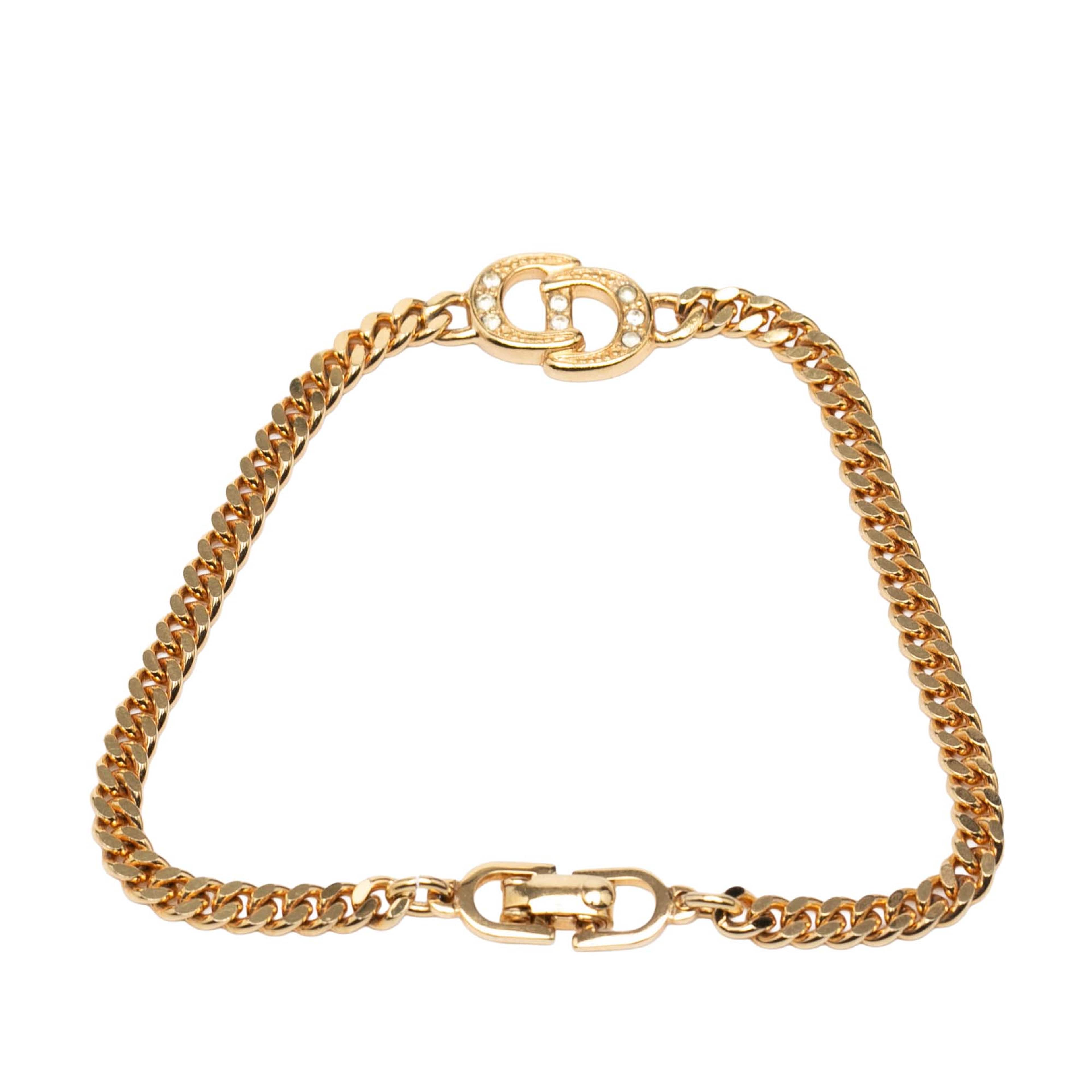 Dior Gold Plated Cd Logo Chain Bracelet, från Luxclusif, i färgen gold. Klicka för att öppna bilden i stort format