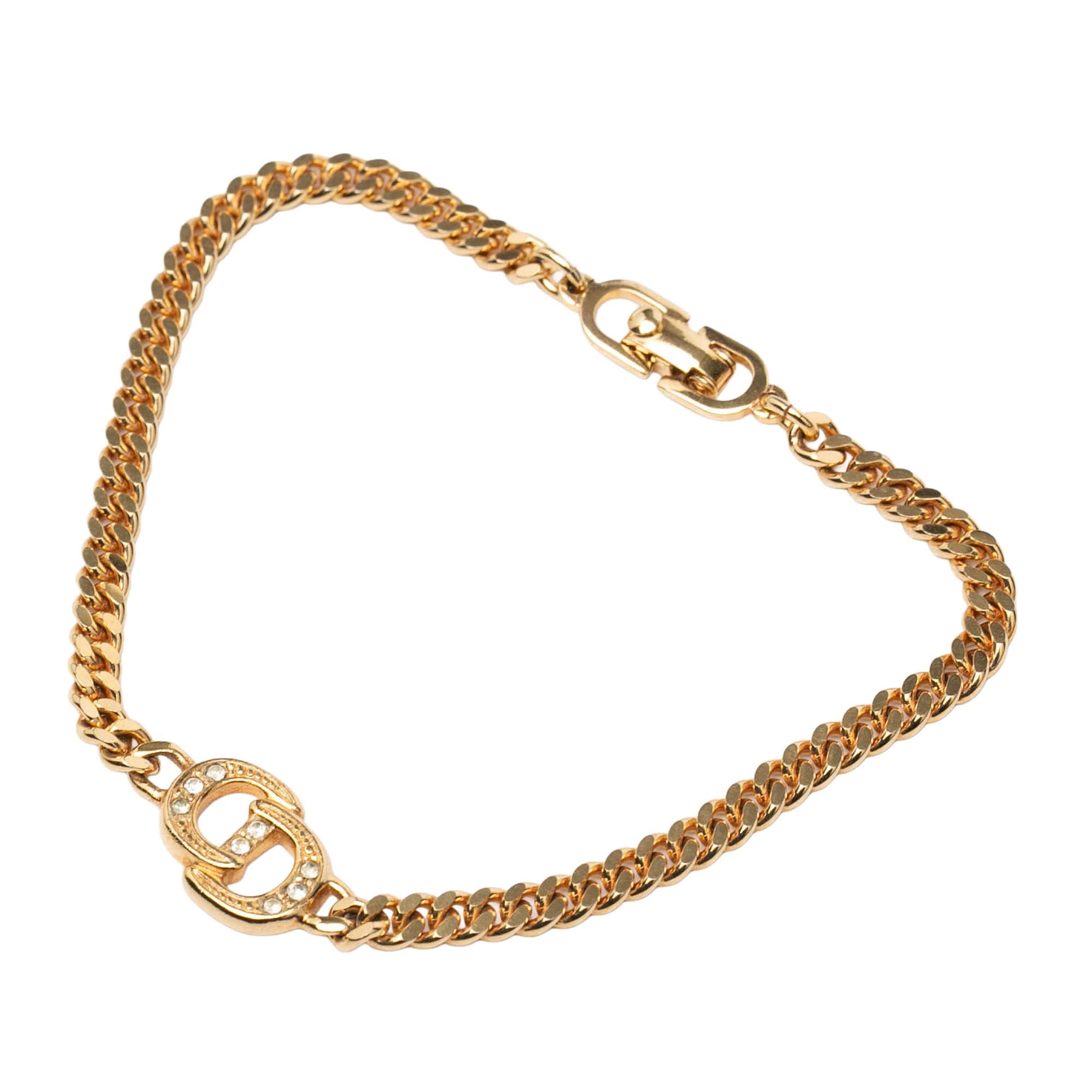 Dior Gold Plated Cd Logo Chain Bracelet, från Luxclusif, i färgen gold. Klicka för att öppna bilden i stort format