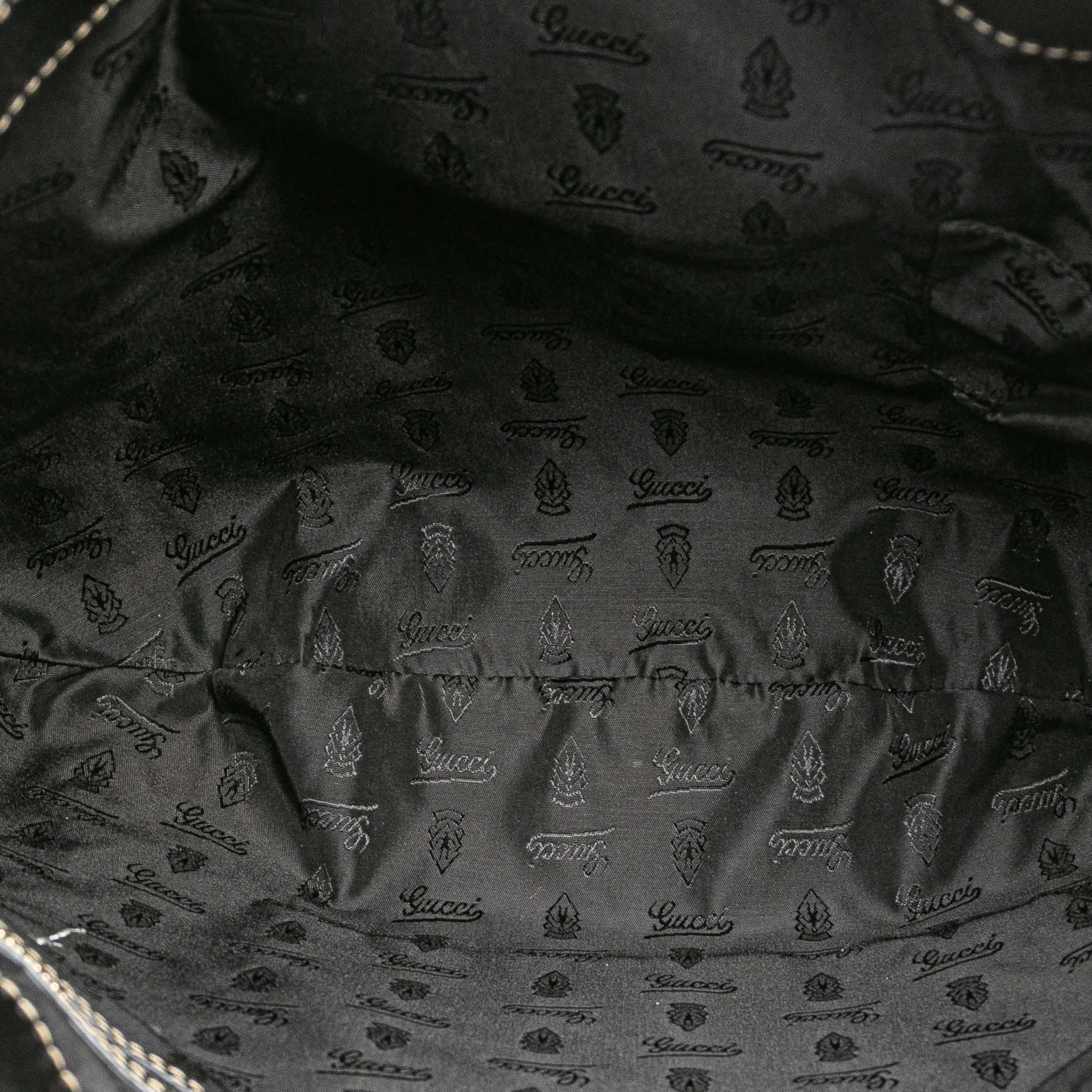 Gucci Medium Patent Web Britt Satchel, från Luxclusif, i färgen black. Klicka för att öppna bilden i stort format