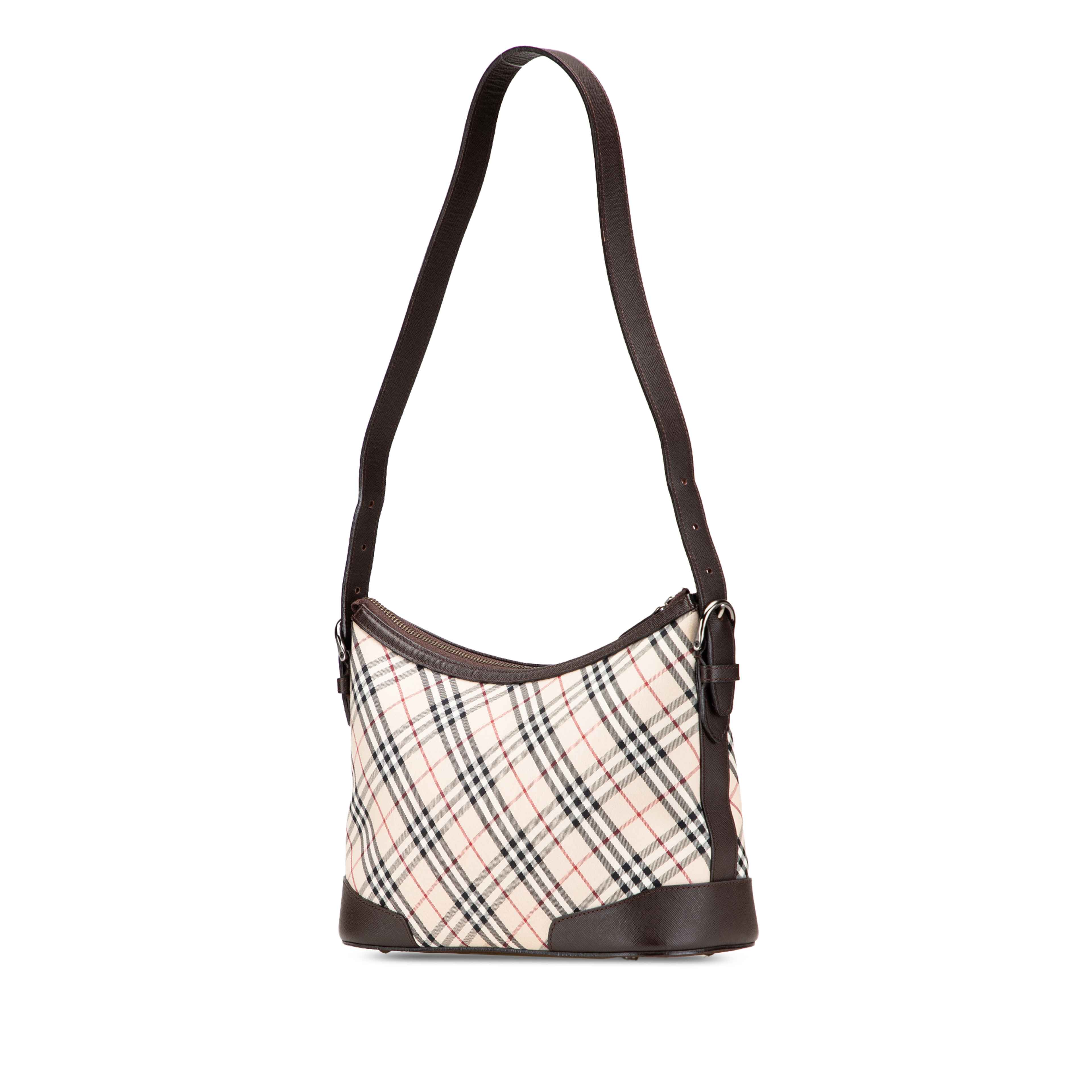 Burberry Nova Check Canvas Shoulder Bag, från Luxclusif, i färgen beige. Klicka för att öppna bilden i stort format