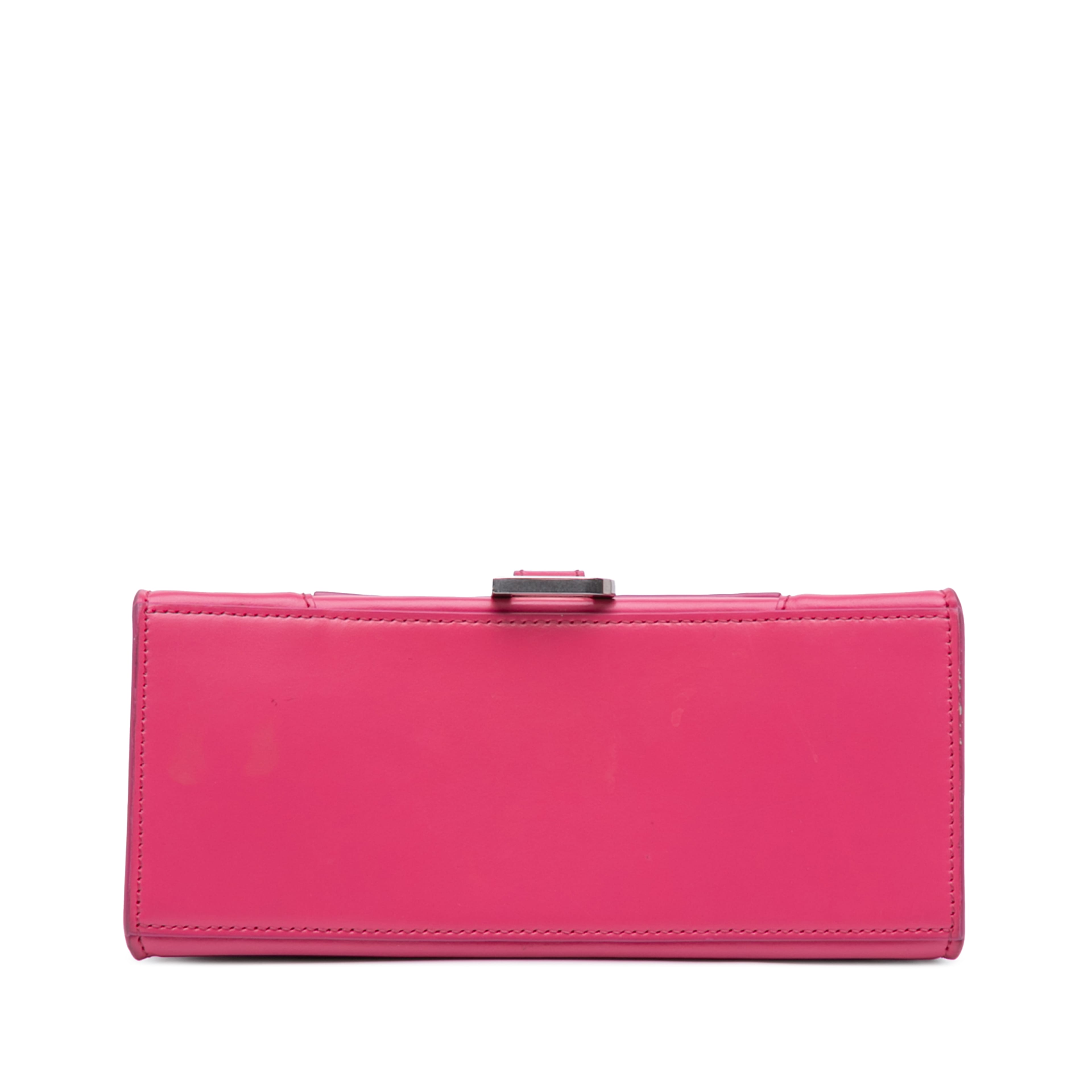 Balenciaga Small Shiny Box Calfskin Hourglass Satchel, från Luxclusif, i färgen hot pink. Klicka för att öppna bilden i stort format