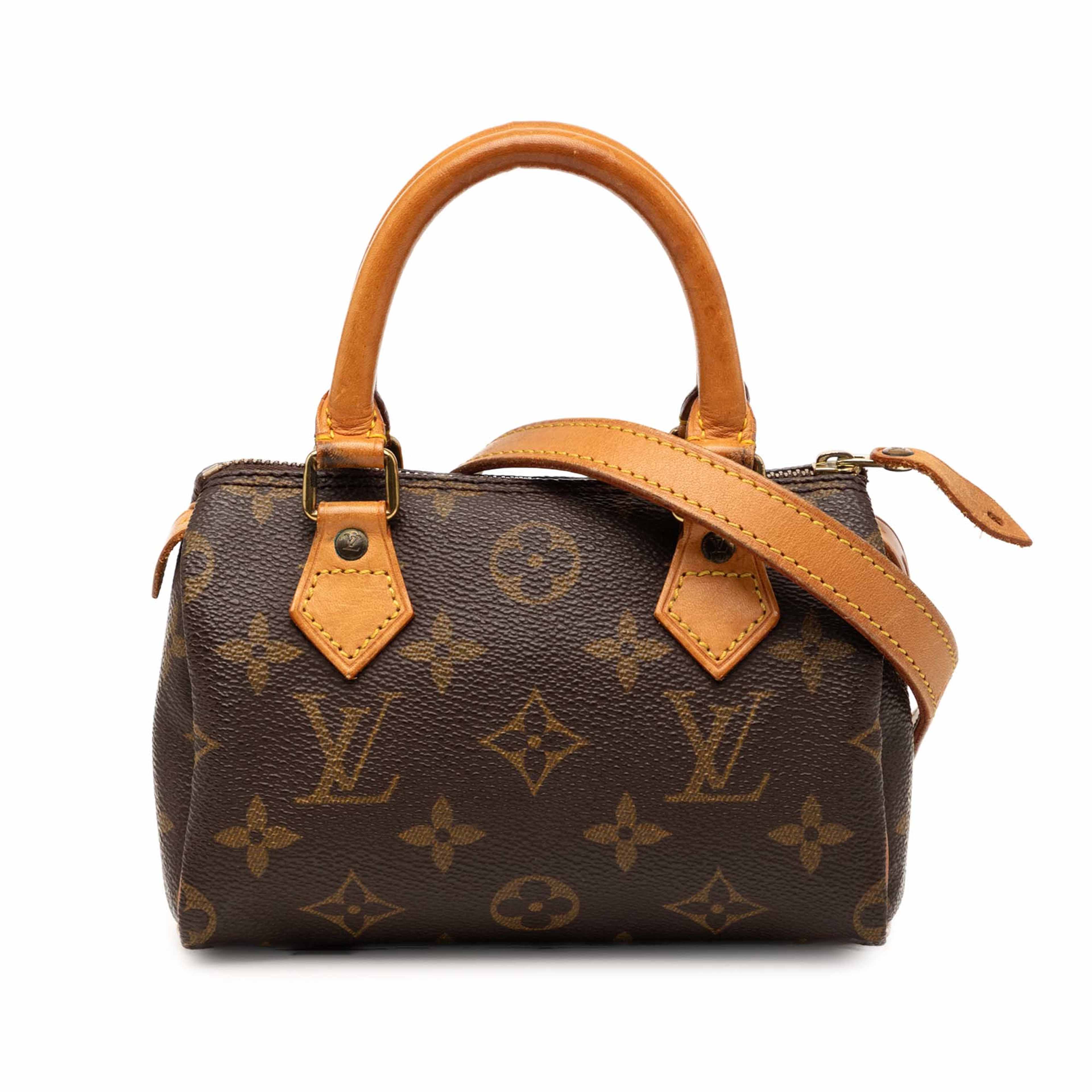 Louis Vuitton Monogram Nano Speedy Bandouliere, från Luxclusif, i färgen brown. Klicka för att öppna bilden i stort format