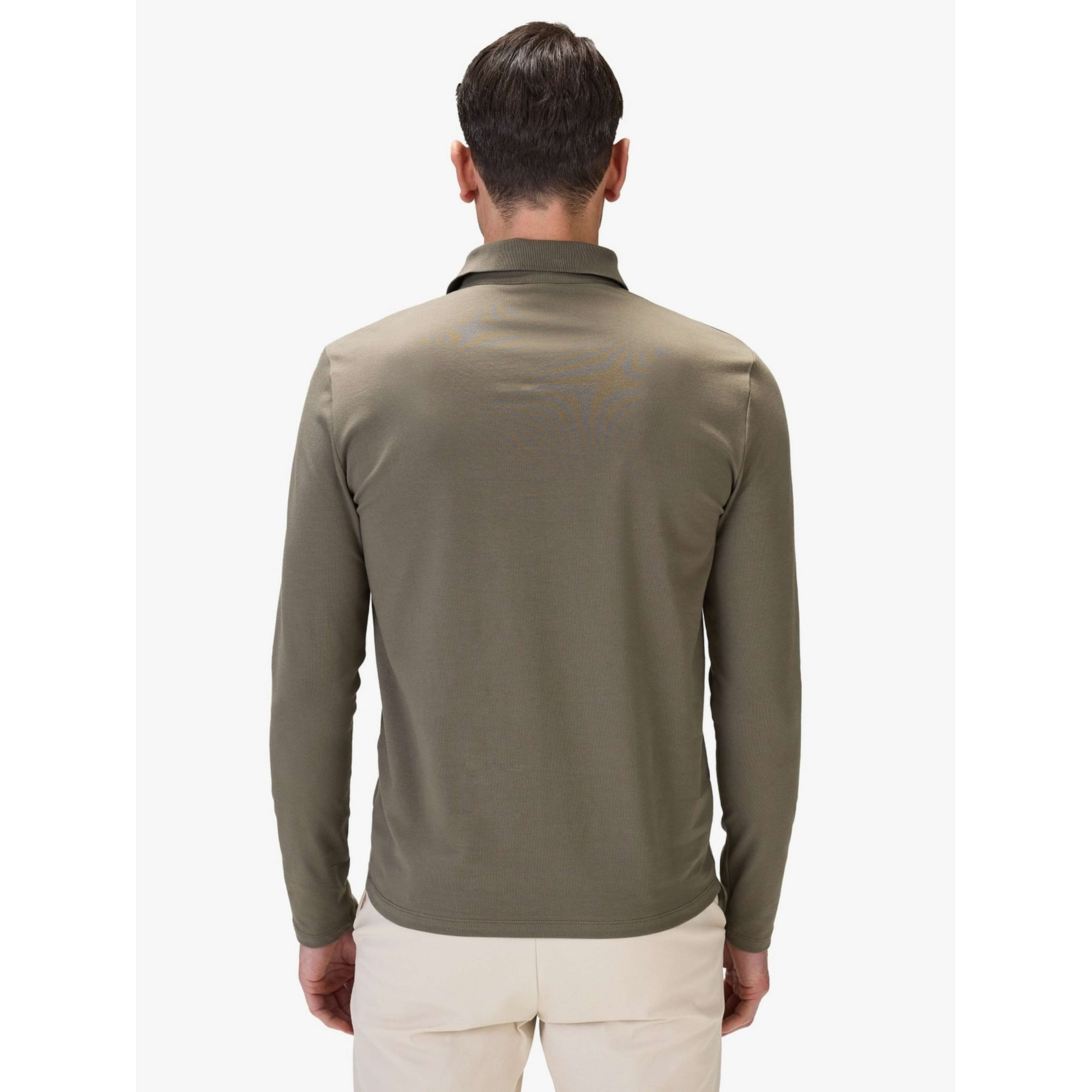 Cotton Fitted Stretch L/s Polo Shirt Jersey