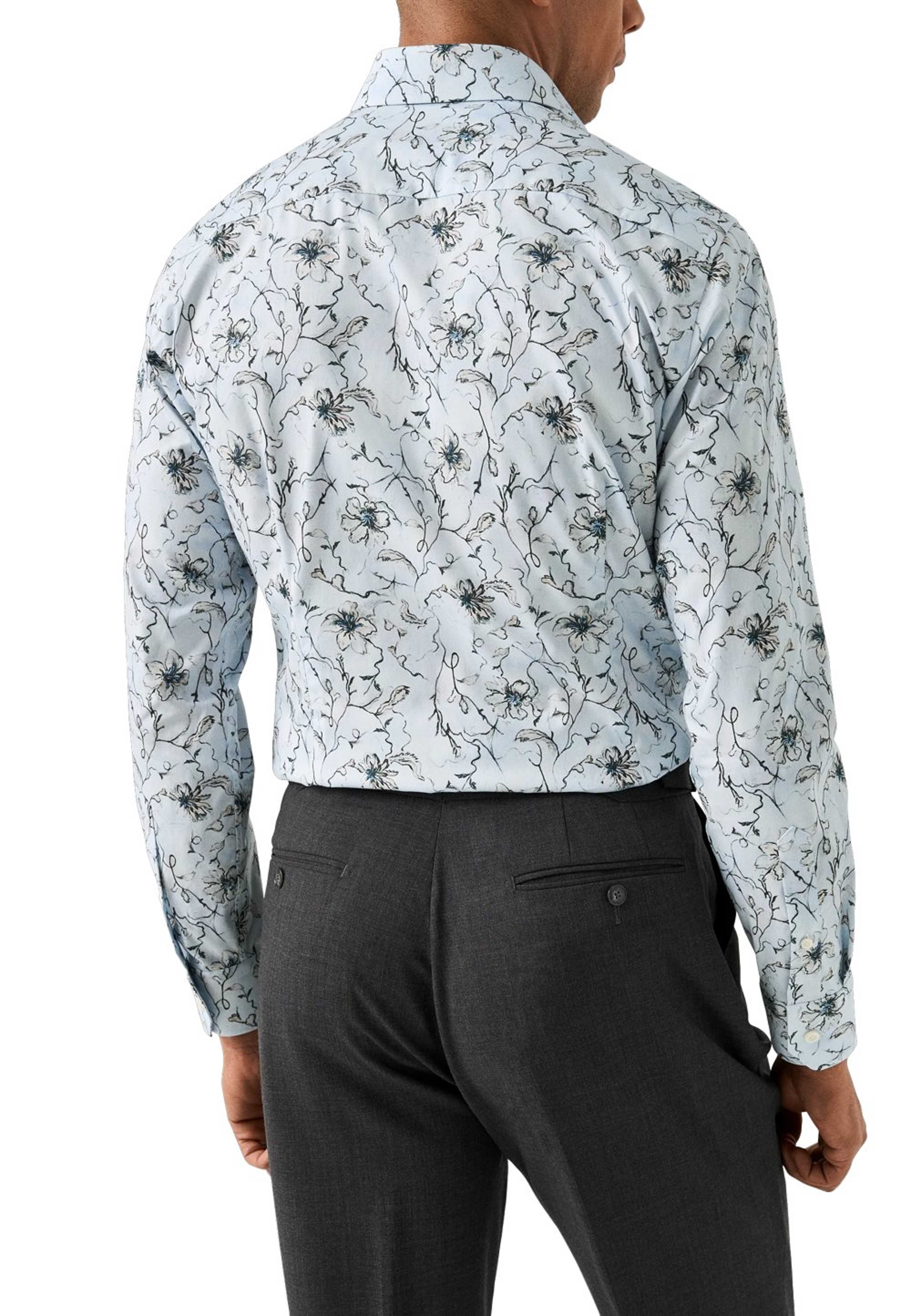Blommig Skjorta I Signature Twill Contemporary Fit