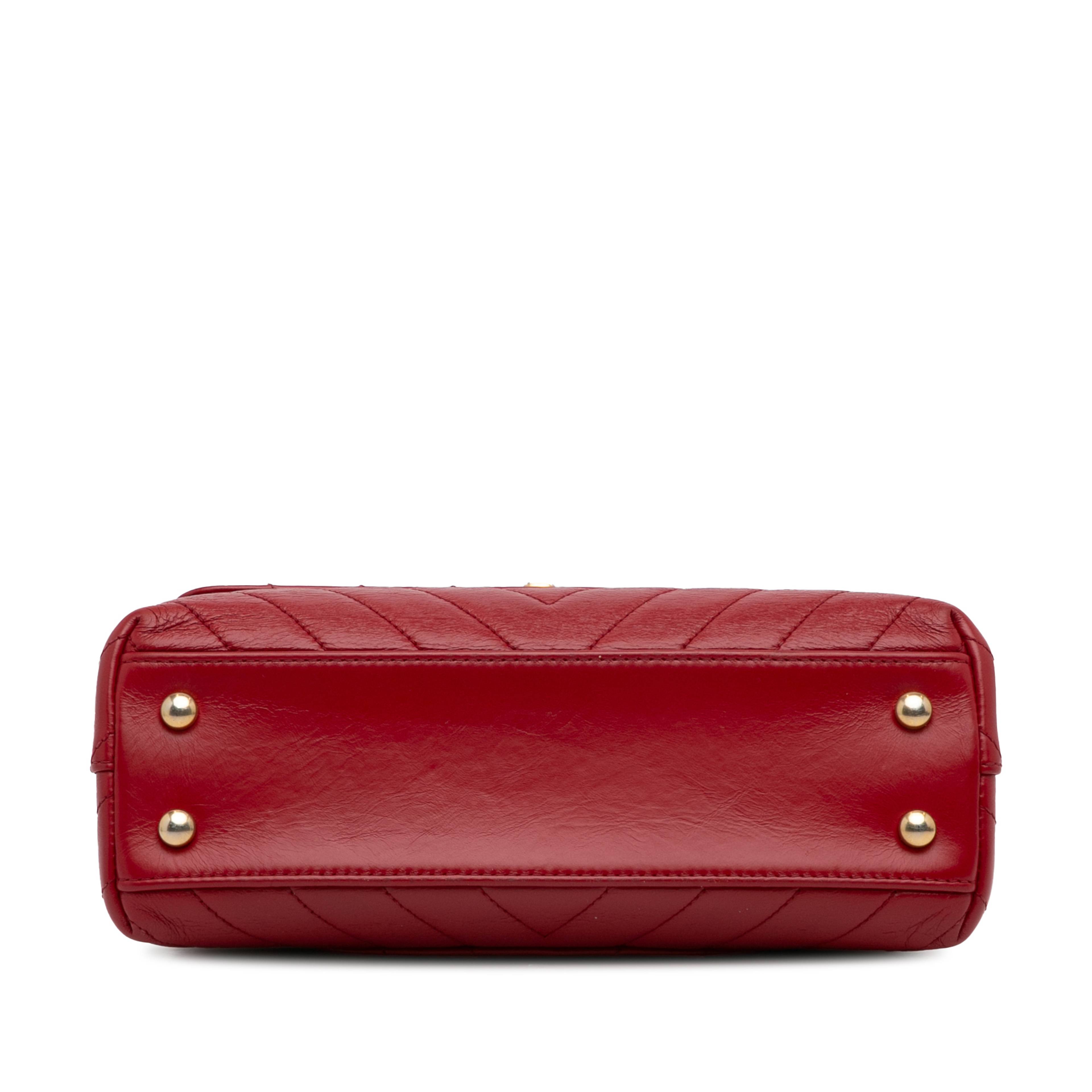 Chanel Small Lambskin Chevron Coco Top Handle Bag