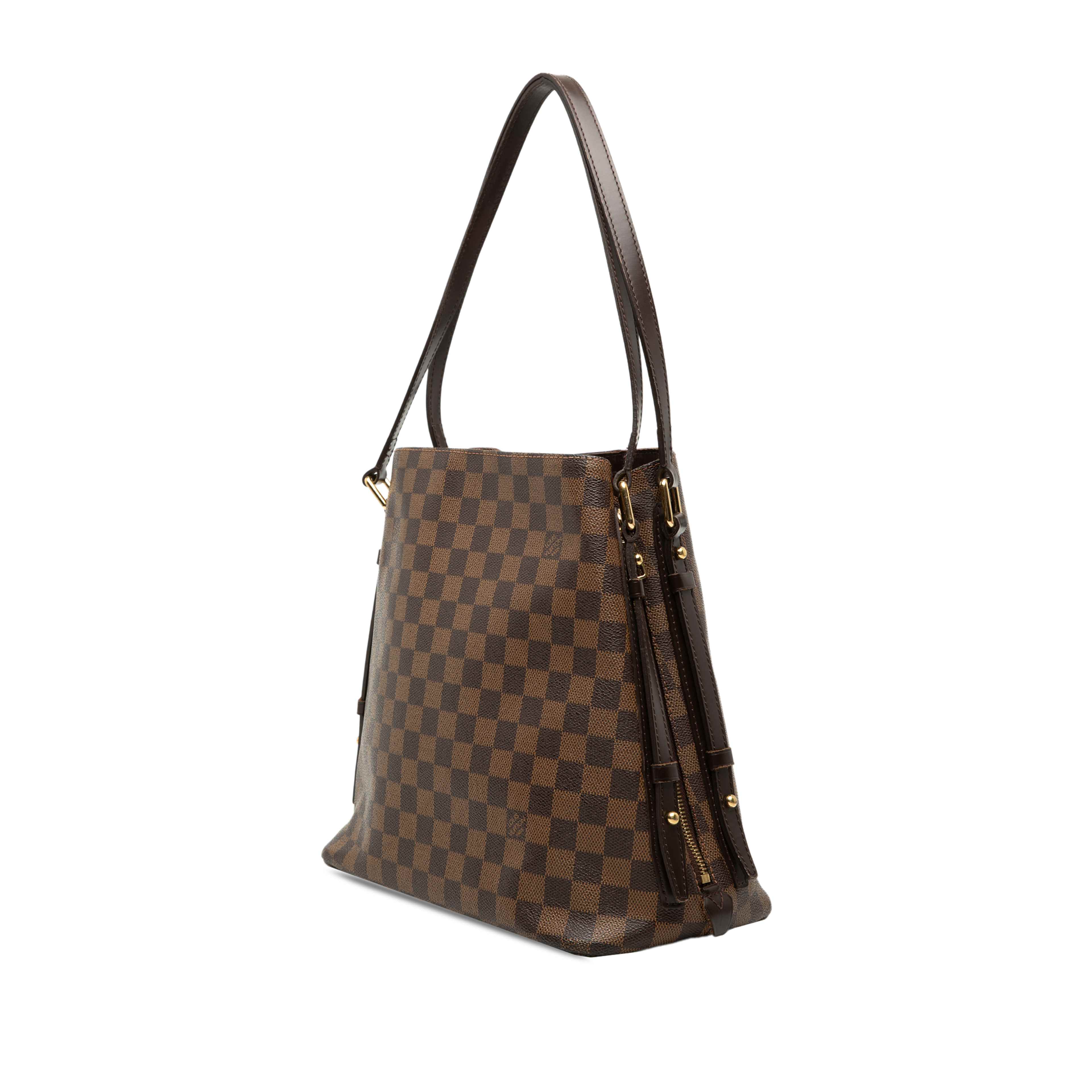 Louis Vuitton Damier Ebene Cabas Rivington, från Luxclusif, i färgen brun. Klicka för att öppna bilden i stort format