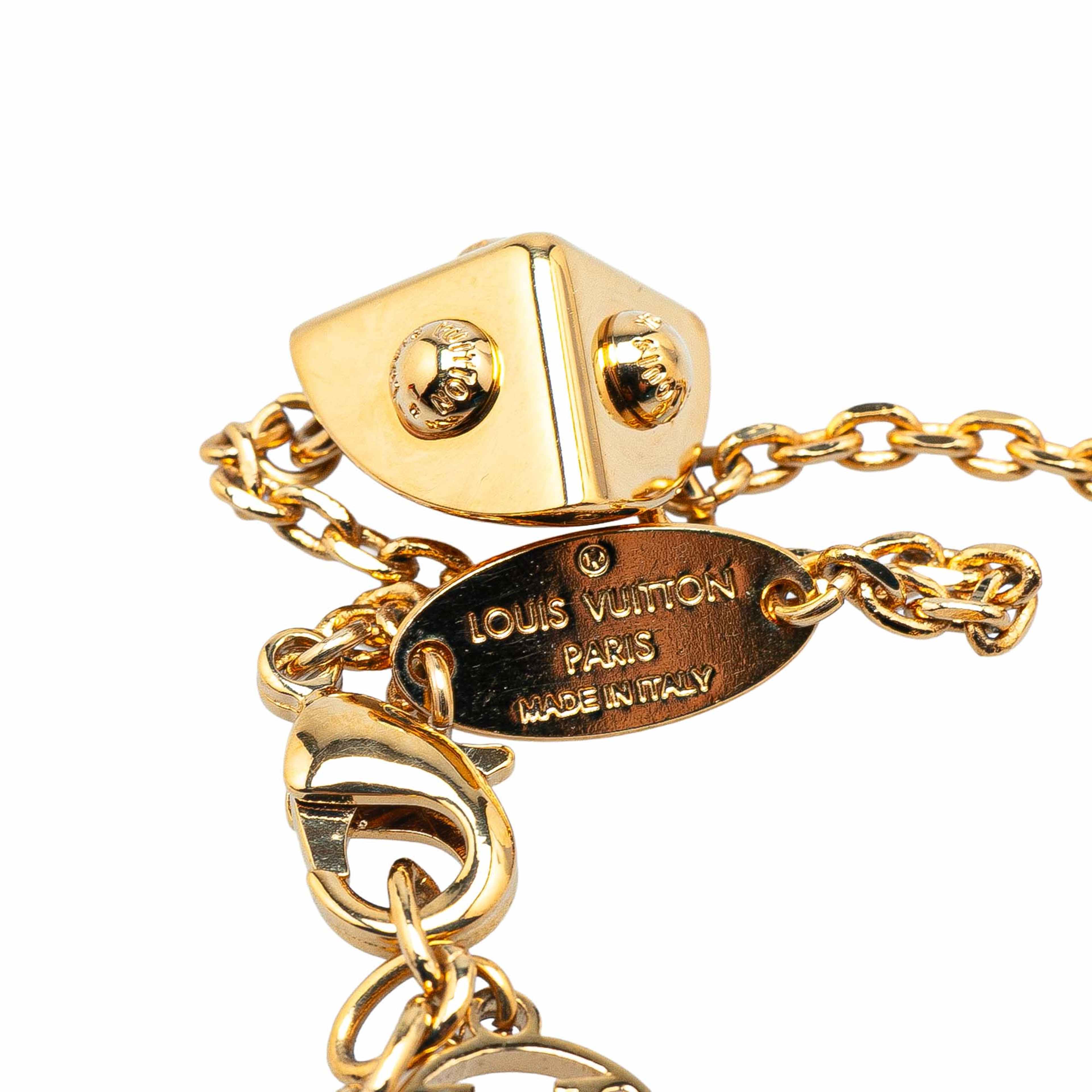 Louis Vuitton Gold Plated Trunkies Charm Bracelet