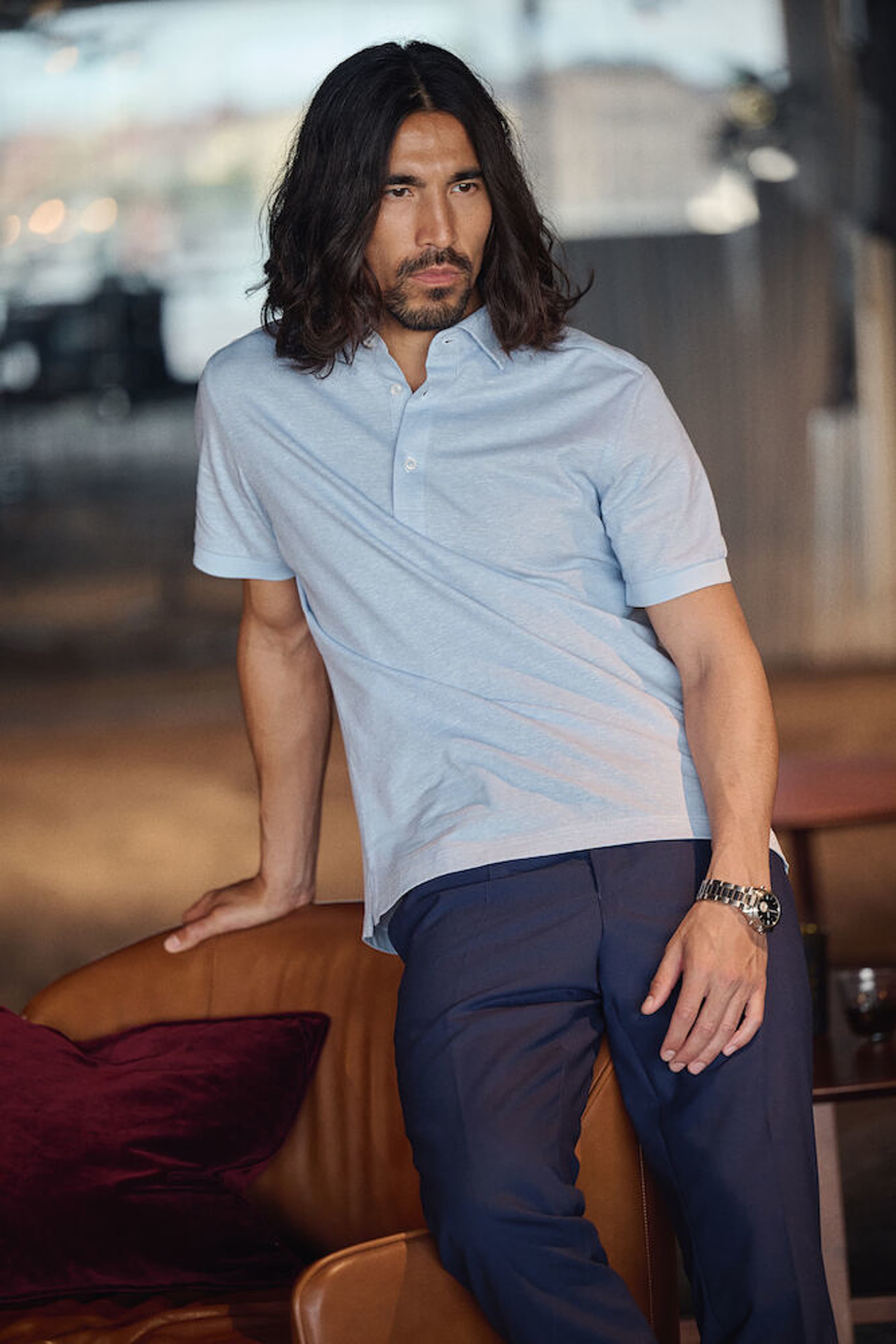 Ib133  Polo Pique Knit Tailored Fit