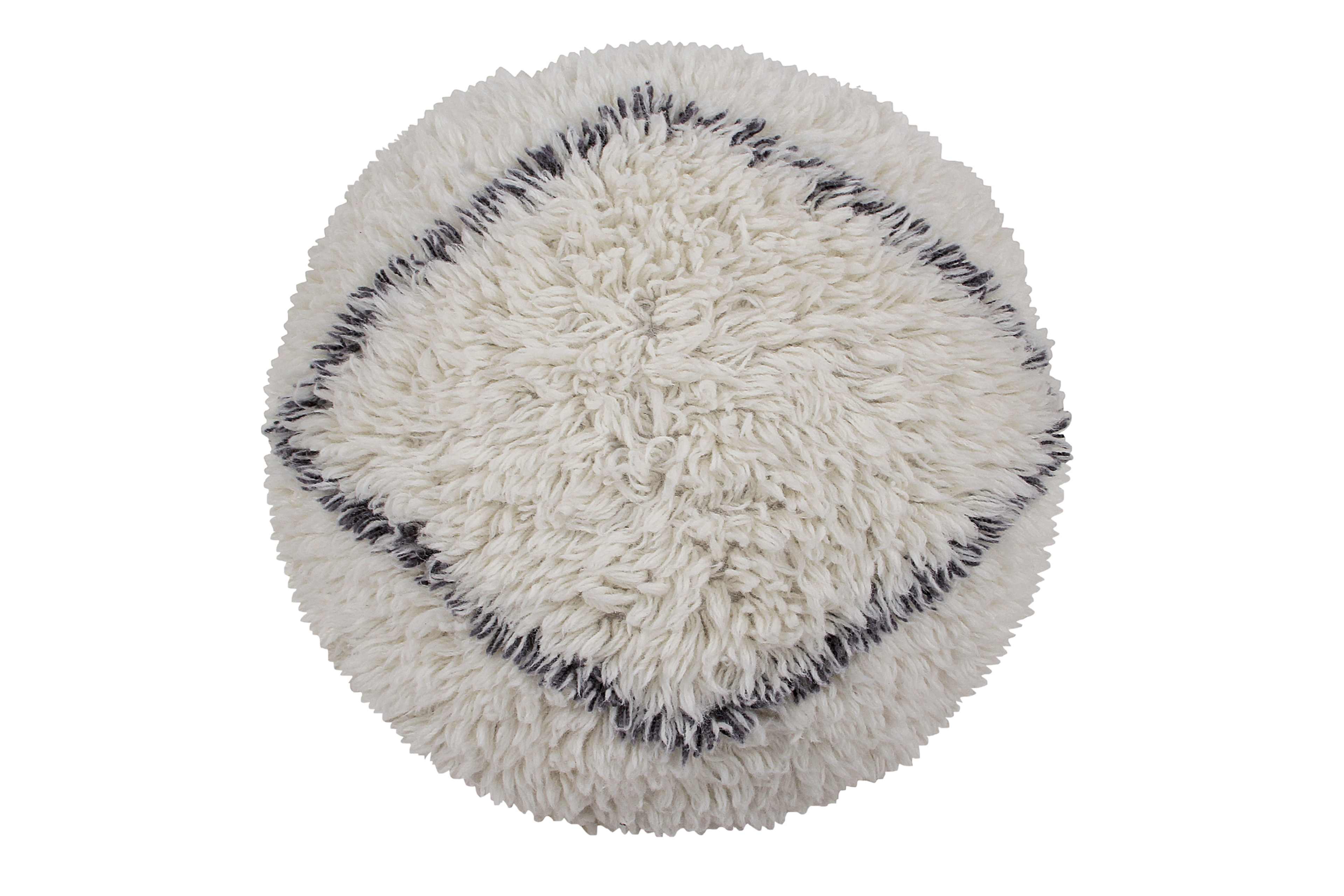 Tvättbar Sittpuff Woolable Berber Soul, från LORENA CANALS, i färgen natural, charcoal. Klicka för att öppna bilden i stort format