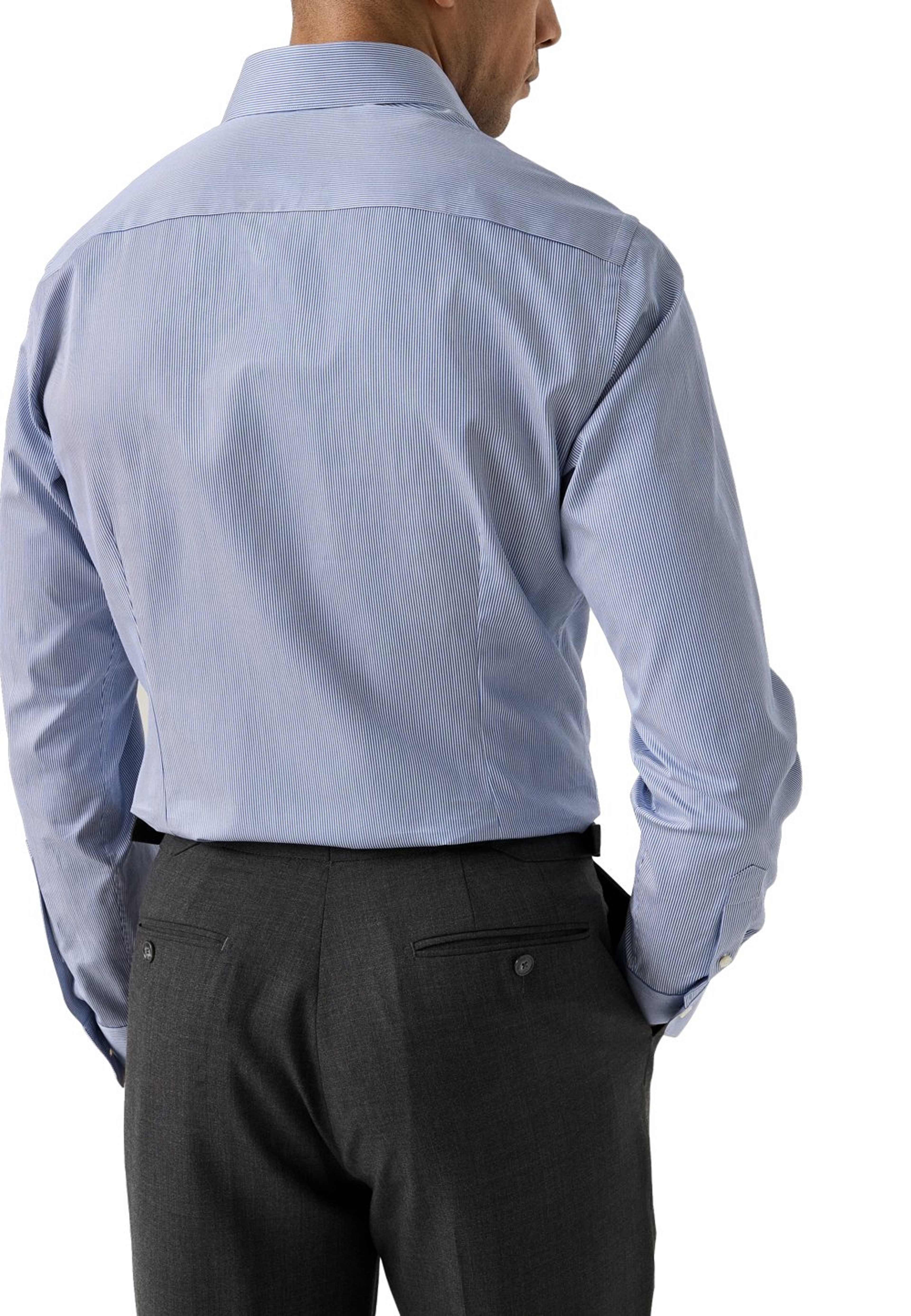 Randig Poplinskjorta I Supima 120 Slim Fit