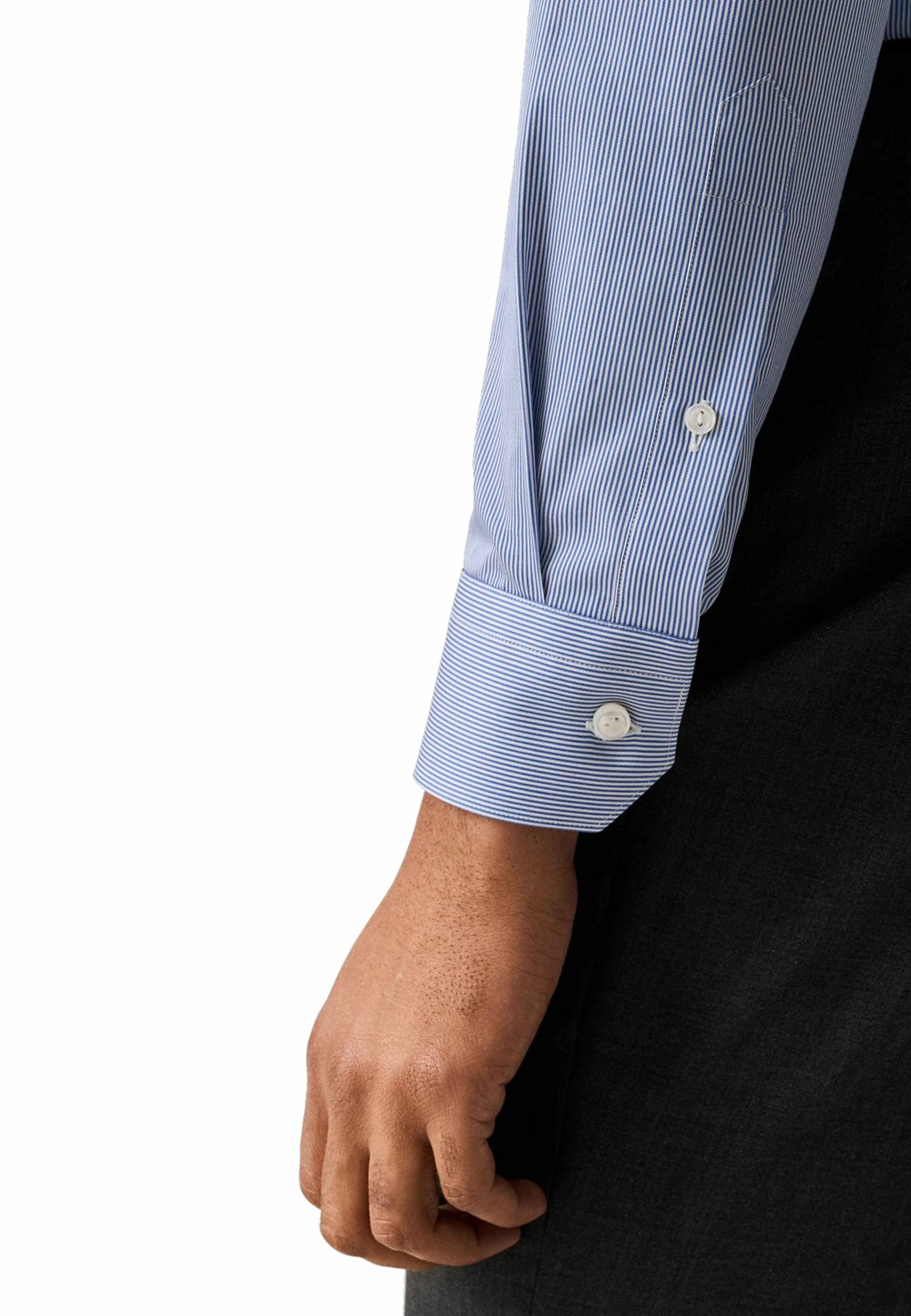 Randig Poplinskjorta I Supima 120 Slim Fit