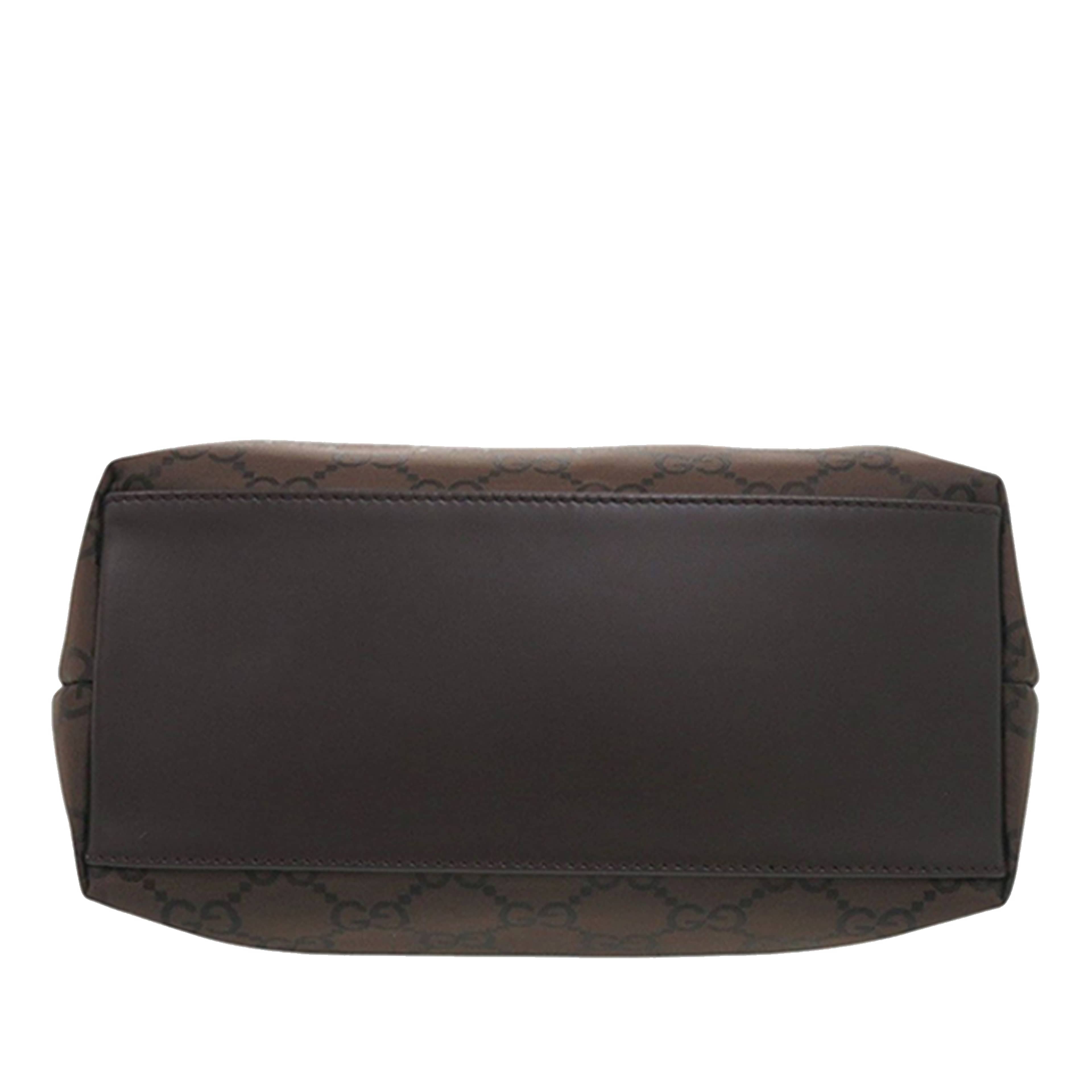 Gucci Gg Nylon Capri Tote, från Luxclusif, i färgen dark brown. Klicka för att öppna bilden i stort format