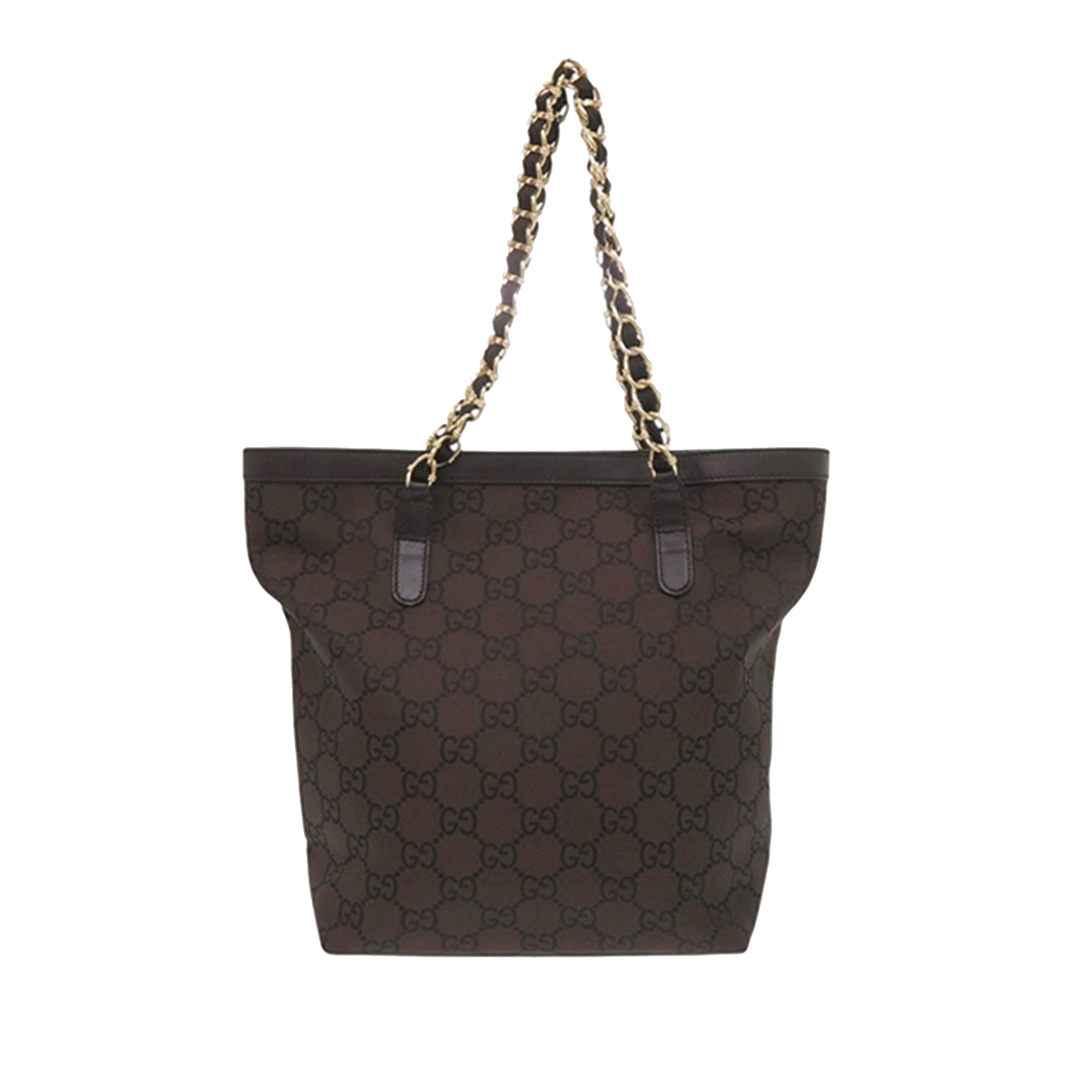 Gucci Gg Nylon Capri Tote, från Luxclusif, i färgen dark brown. Klicka för att öppna bilden i stort format