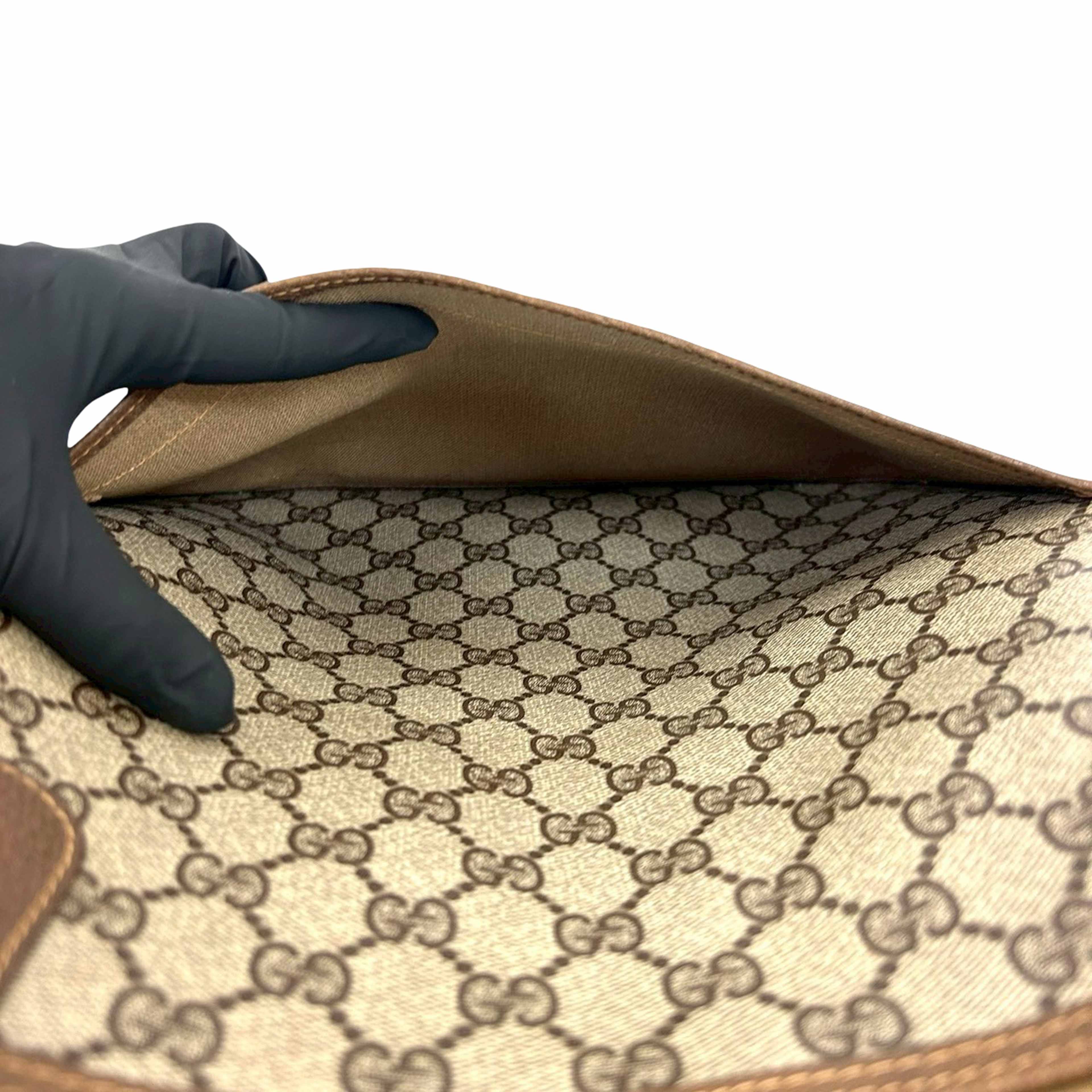 Gucci Gg Supreme Web Tote, från Luxclusif, i färgen beige. Klicka för att öppna bilden i stort format