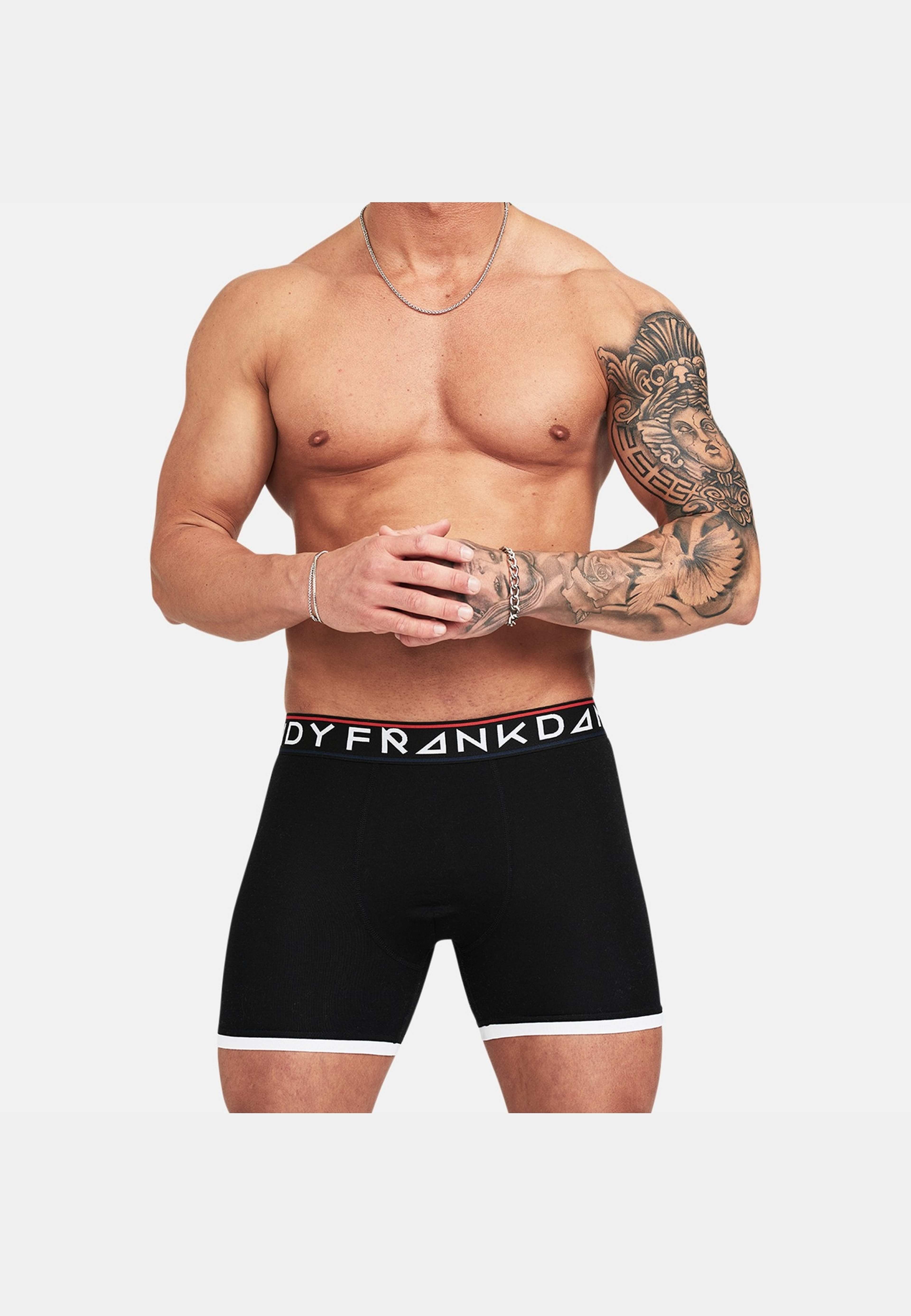 5-p St Paul Bamboo Boxer, från Frank Dandy, i färgen black/black/navy/grey melange/red. Klicka för att öppna bilden i stort format