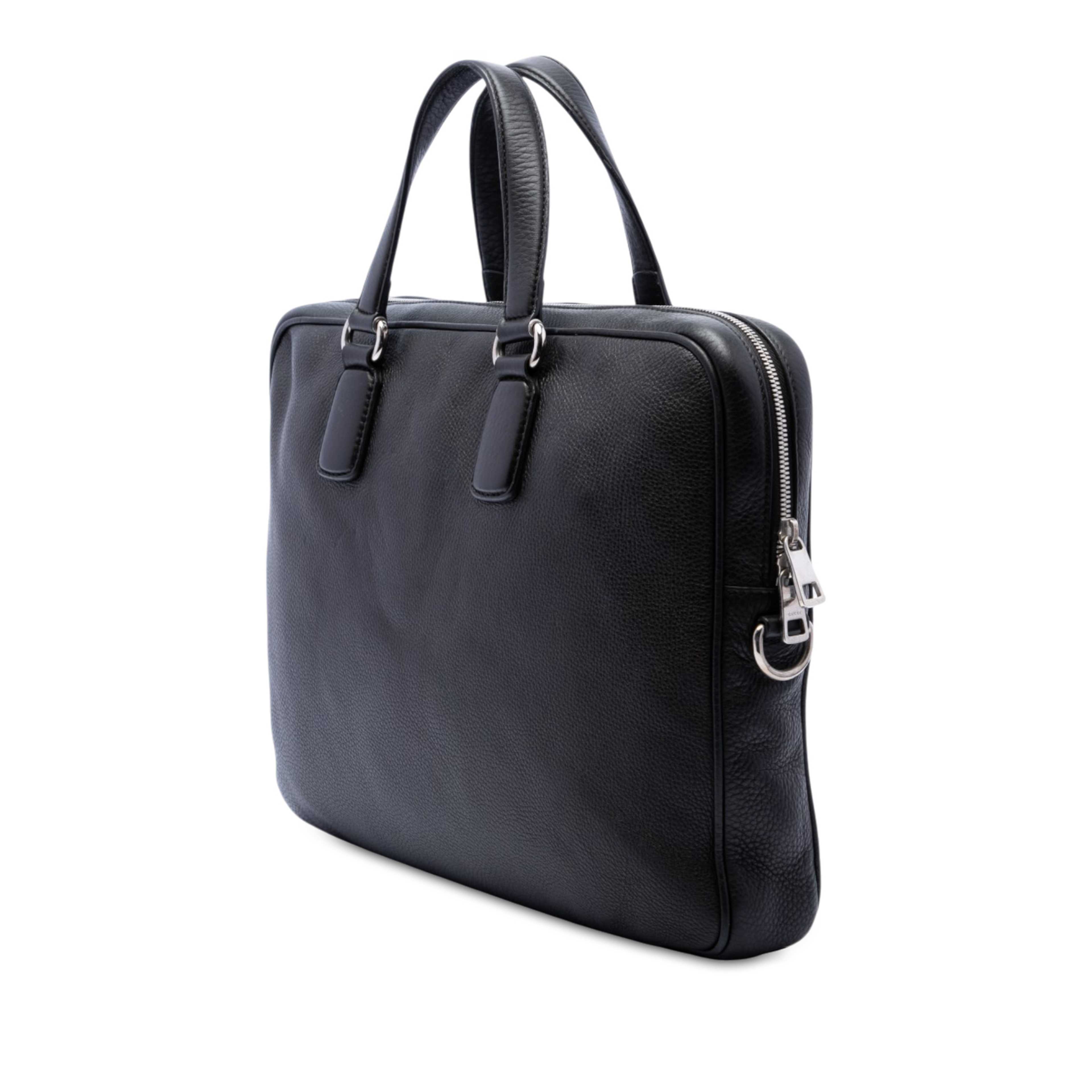Gucci Calfskin Soho Briefcase, från Luxclusif, i färgen svart. Klicka för att öppna bilden i stort format
