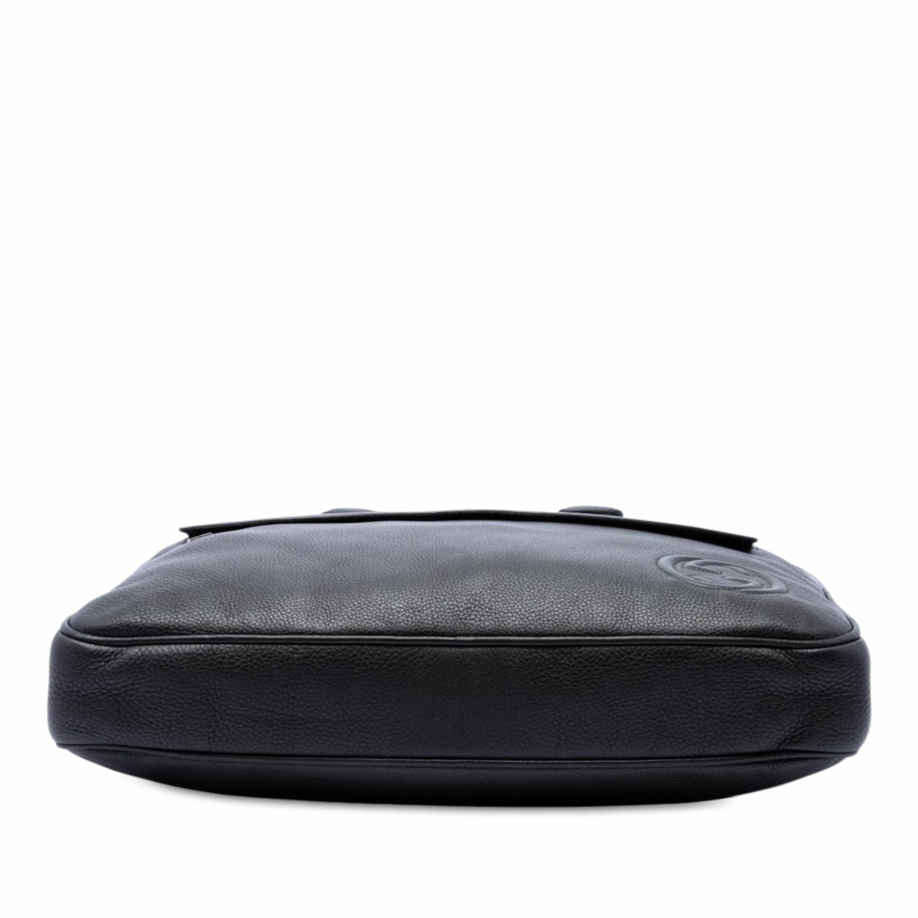 Gucci Calfskin Soho Briefcase, från Luxclusif, i färgen svart. Klicka för att öppna bilden i stort format
