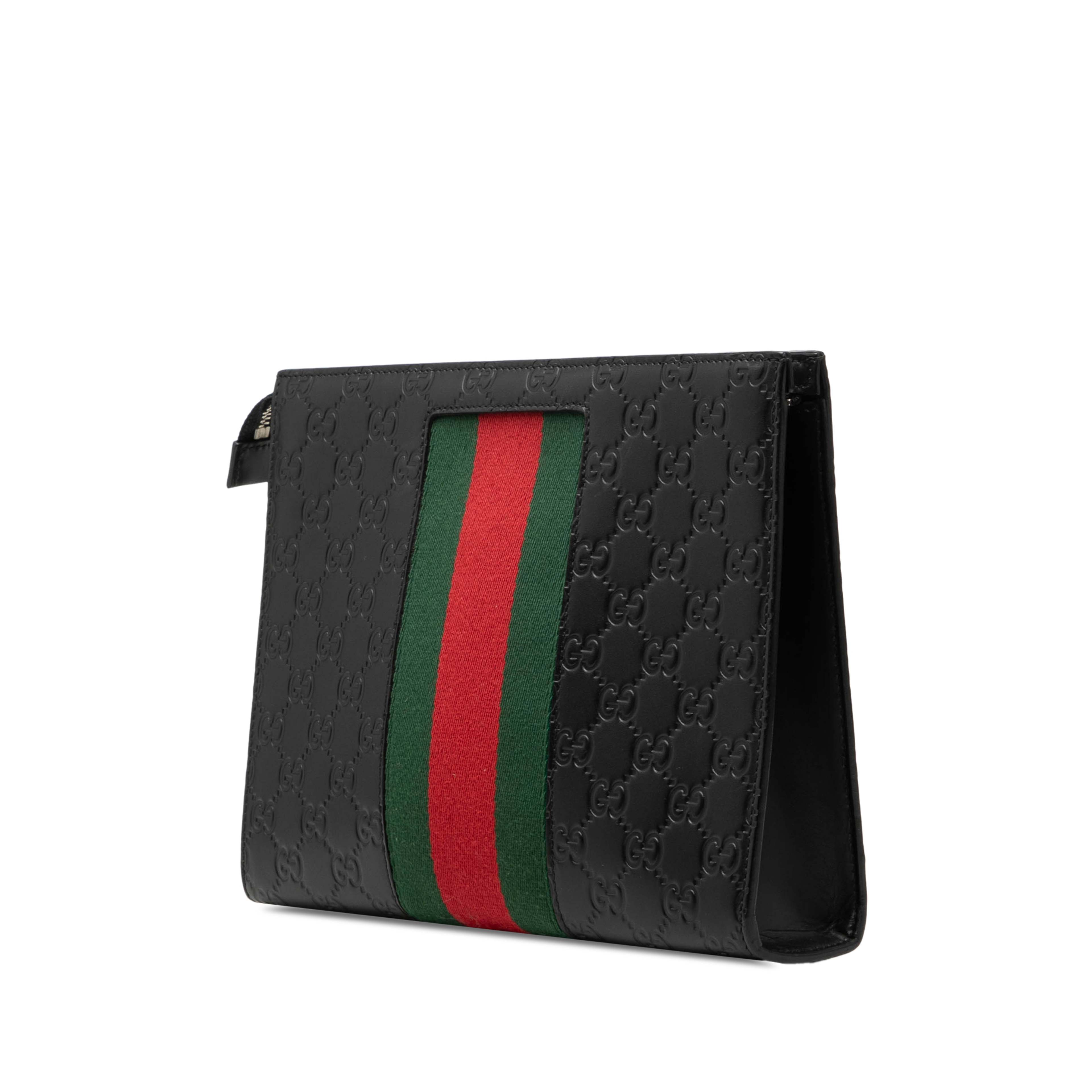 Gucci Guccissima Web Clutch, från Luxclusif, i färgen black. Klicka för att öppna bilden i stort format
