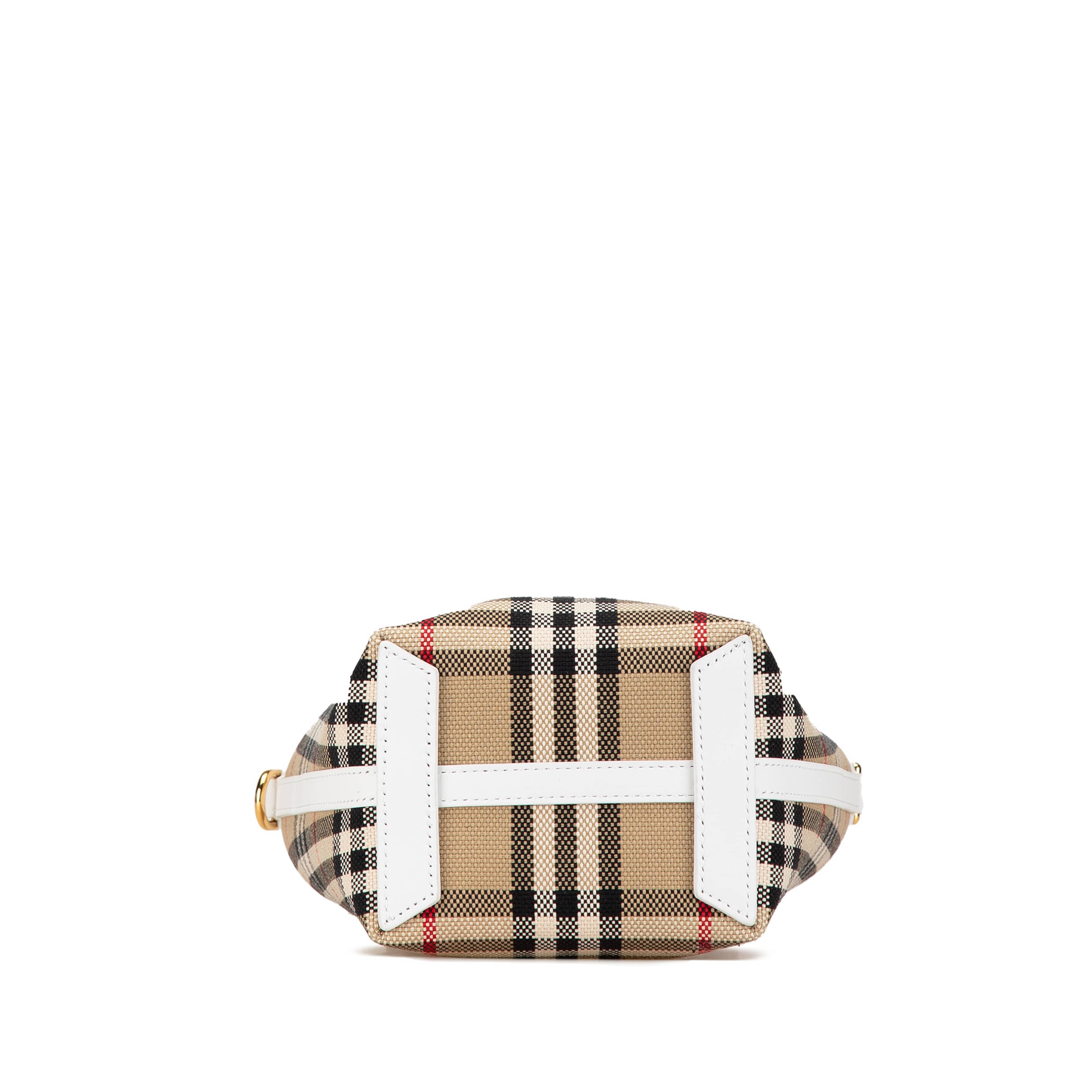 Burberry Mini House Check Canvas London Tote, från Luxclusif, i färgen vit. Klicka för att öppna bilden i stort format