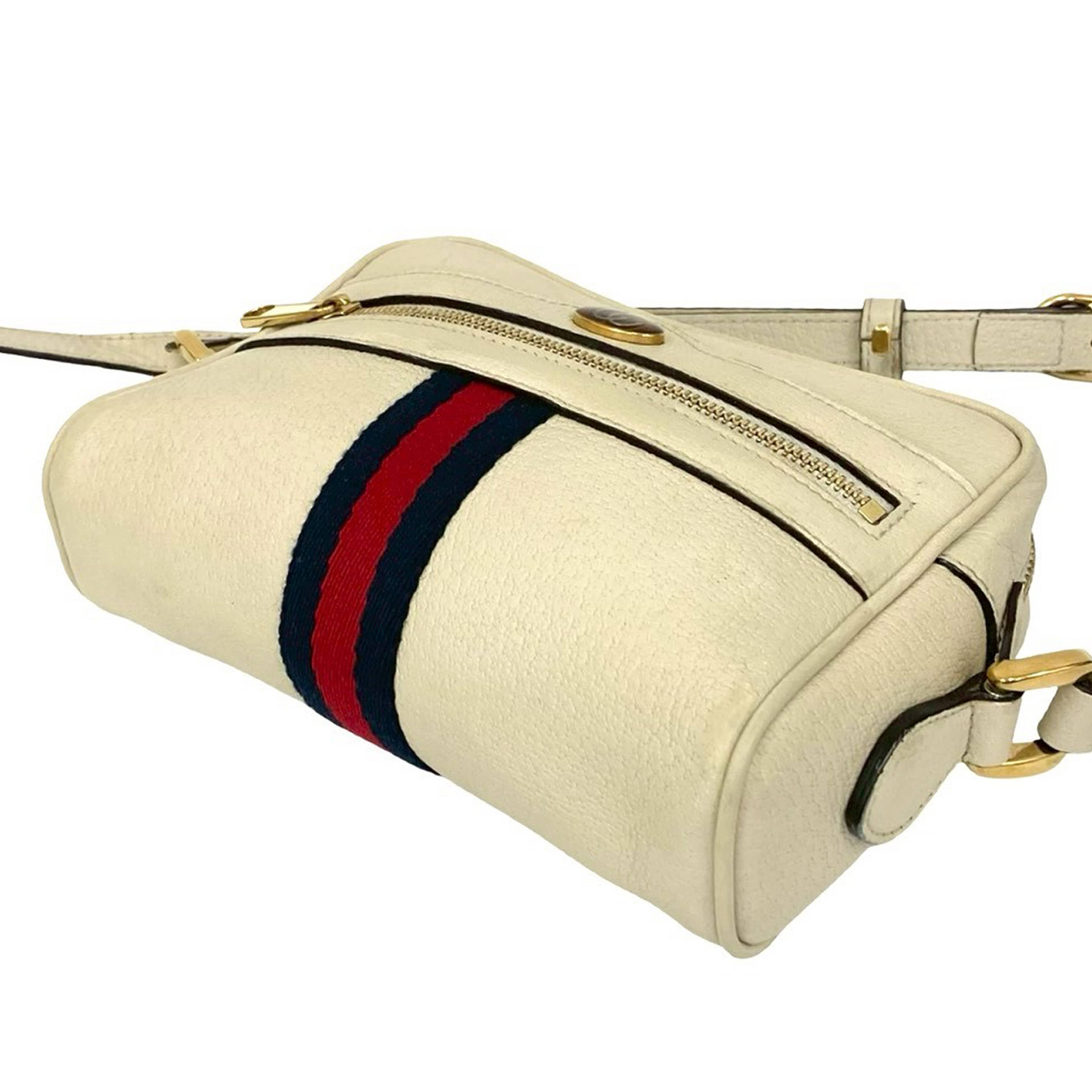 Gucci Mini Leather Ophidia Crossbody, från Luxclusif, i färgen white. Klicka för att öppna bilden i stort format