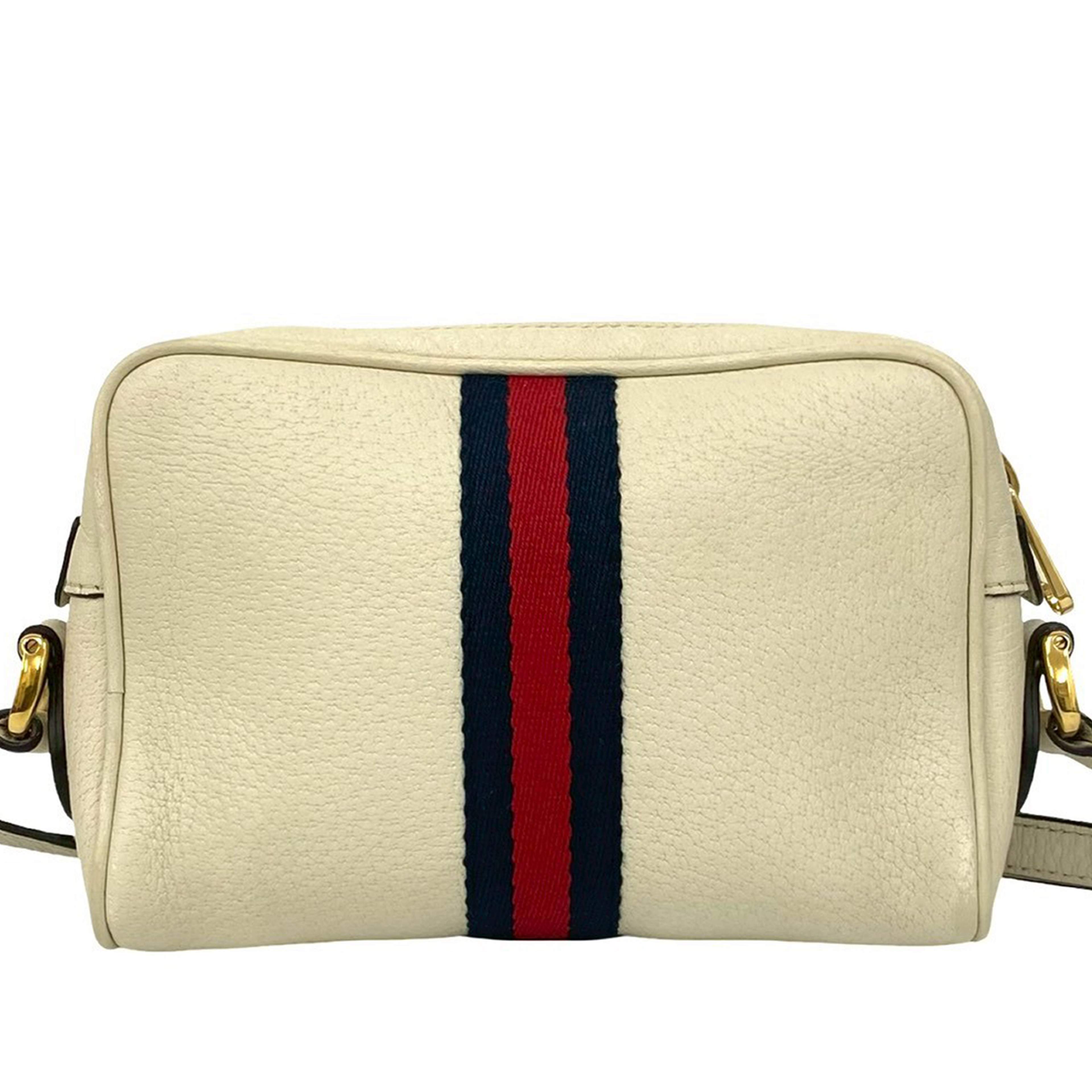 Gucci Mini Leather Ophidia Crossbody, från Luxclusif, i färgen white. Klicka för att öppna bilden i stort format