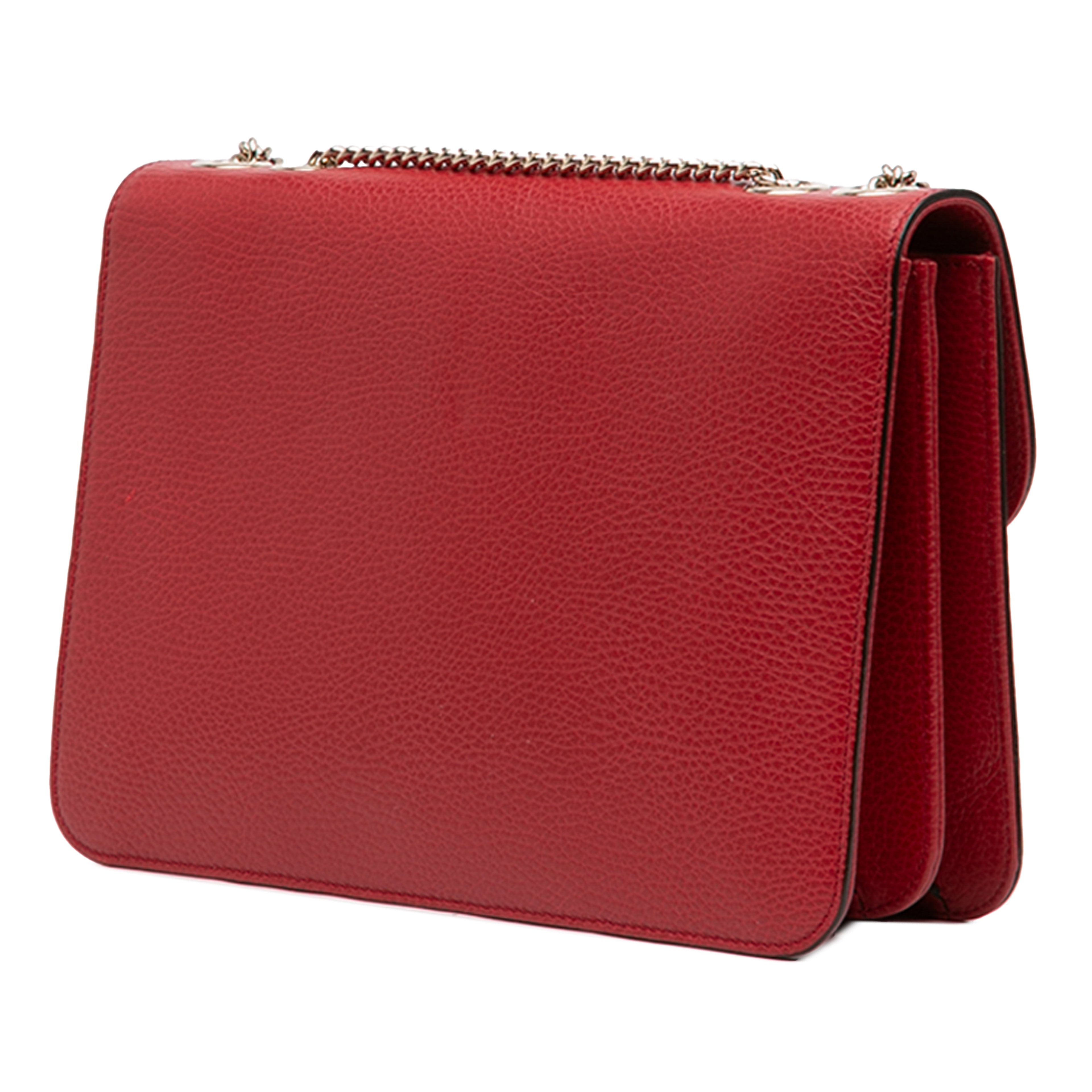 Gucci Medium Dollar Calfskin Interlocking G Crossbody, från Luxclusif, i färgen red. Klicka för att öppna bilden i stort format