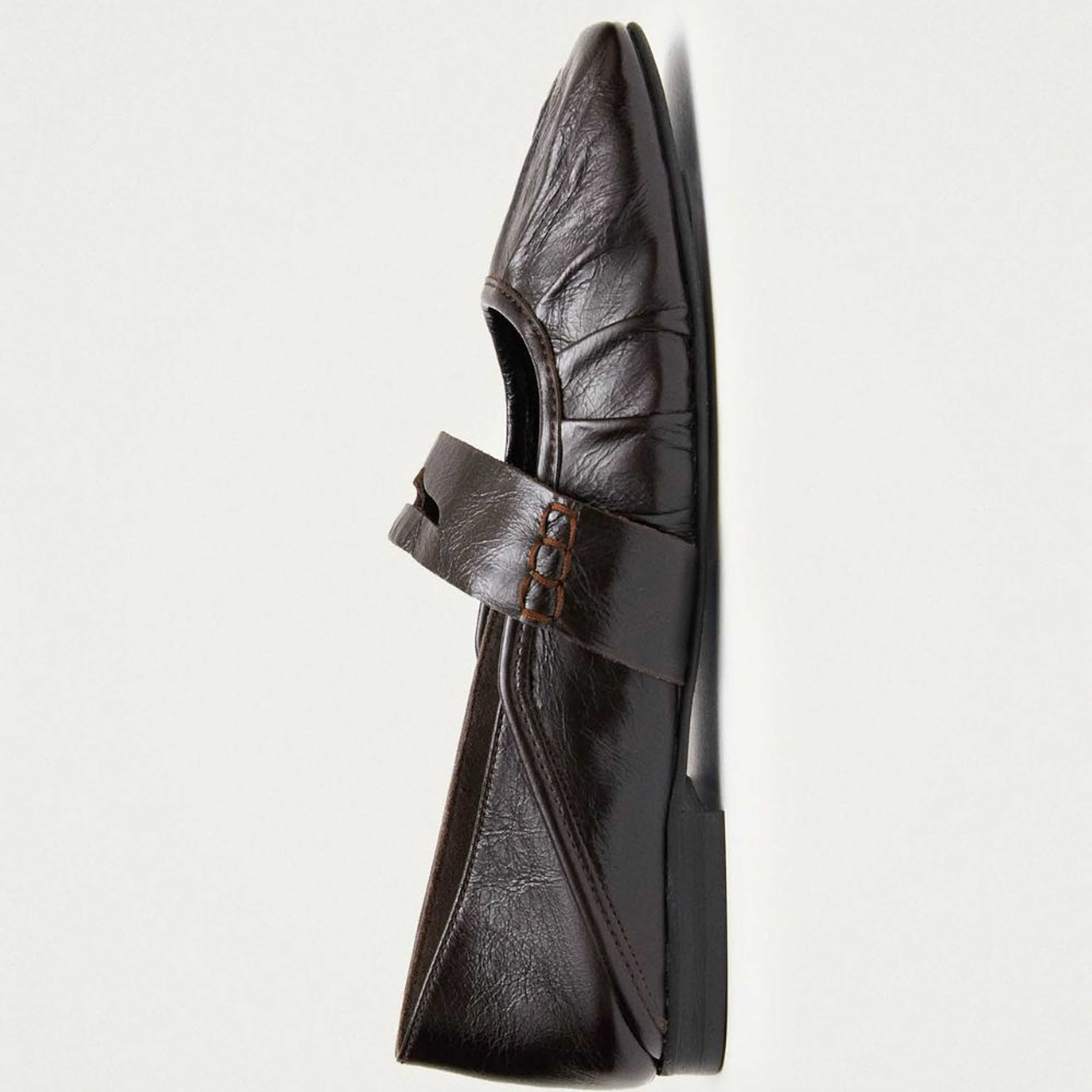 Bargo Brown Leather Ballet Flats