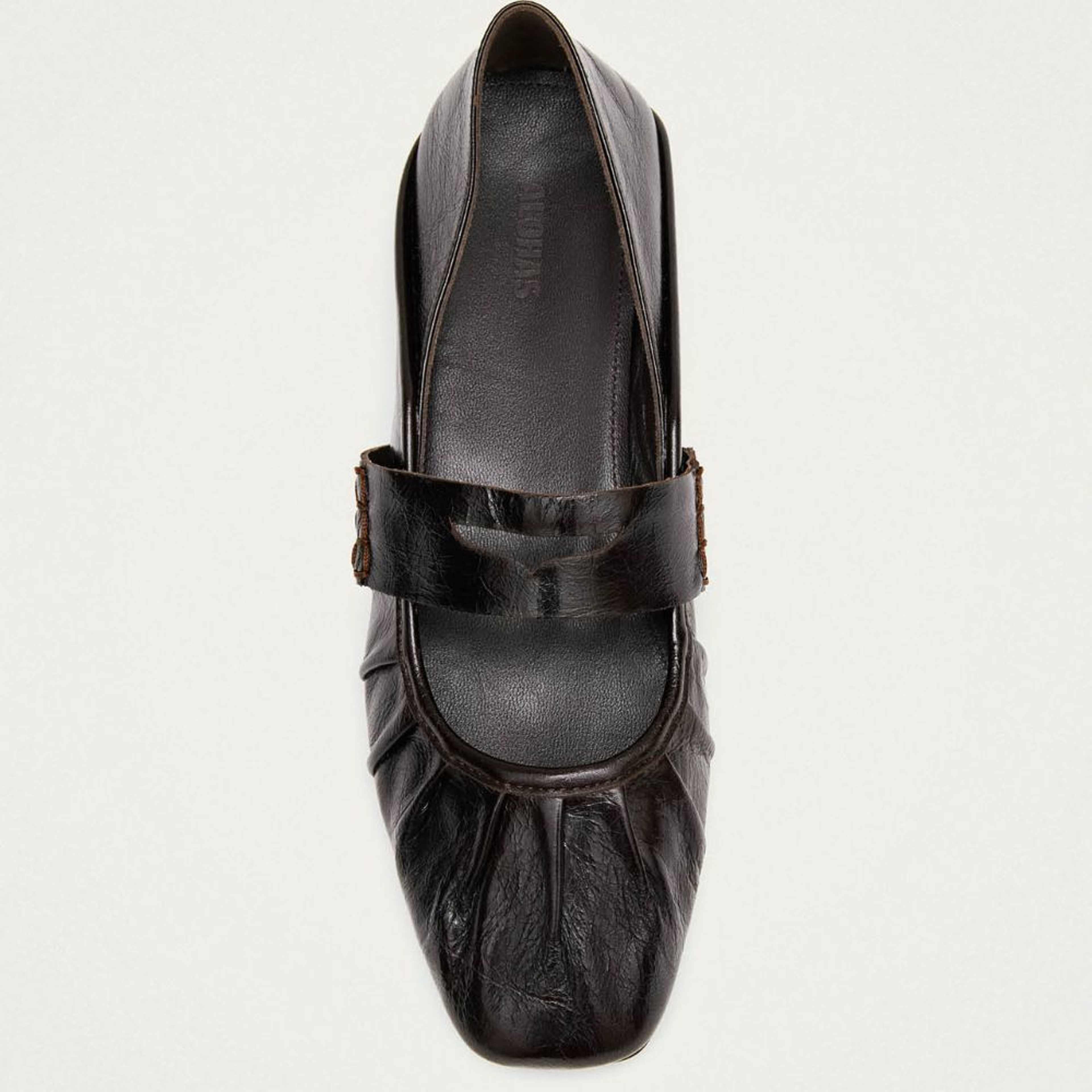 Bargo Brown Leather Ballet Flats