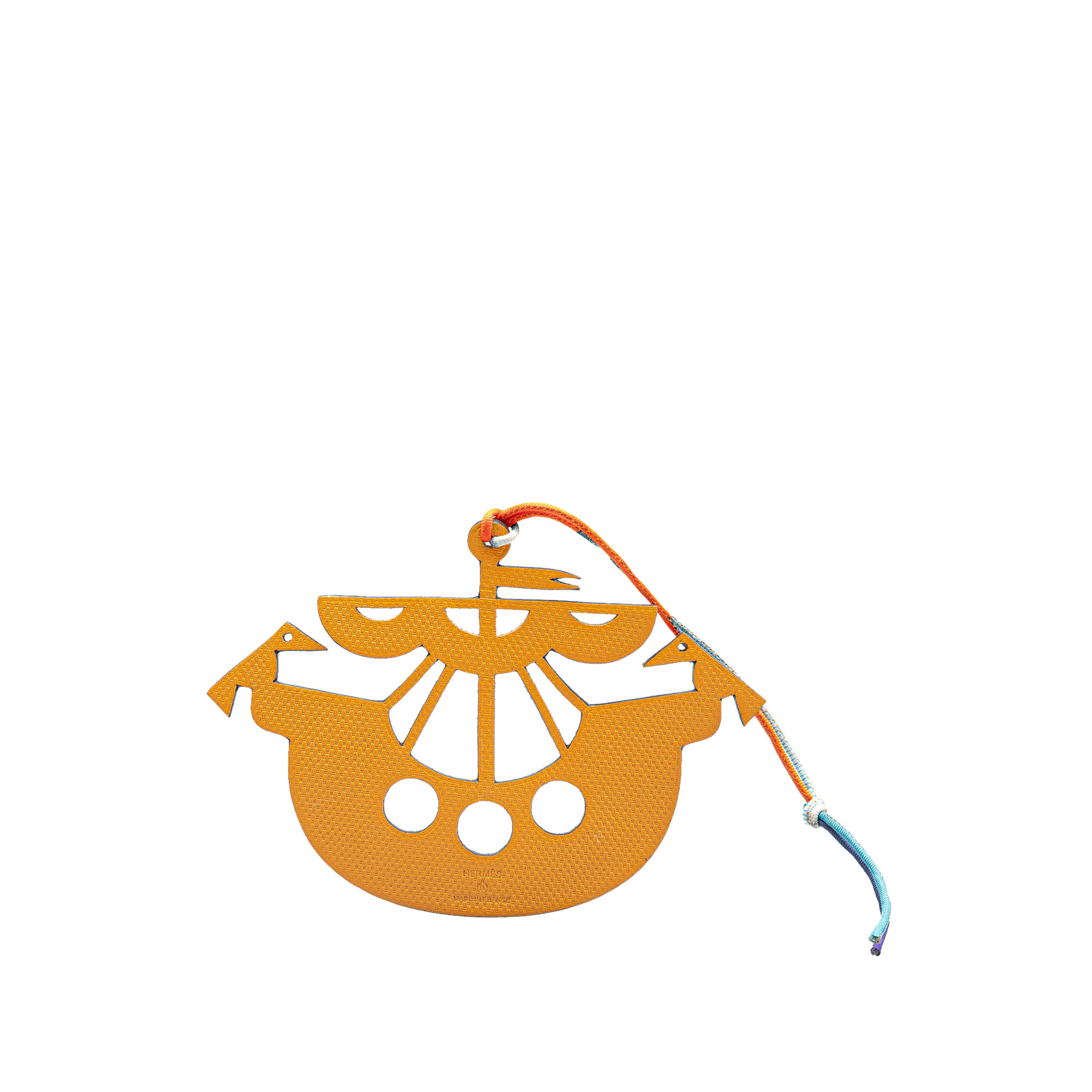 Hermès Leather Petit H Boat Bag Charm
