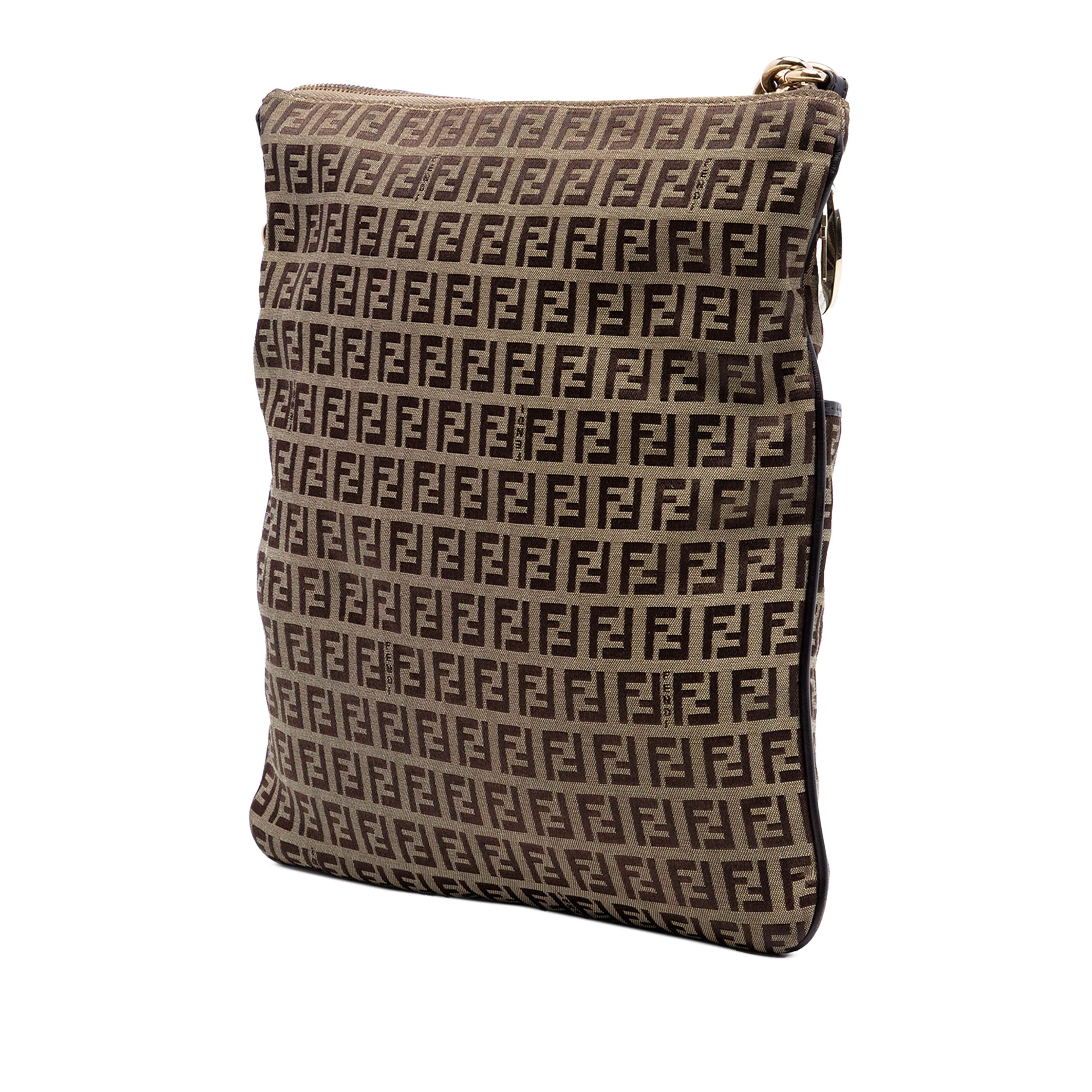 Fendi Zucchino Canvas Crossbody, från Luxclusif, i färgen beige. Klicka för att öppna bilden i stort format