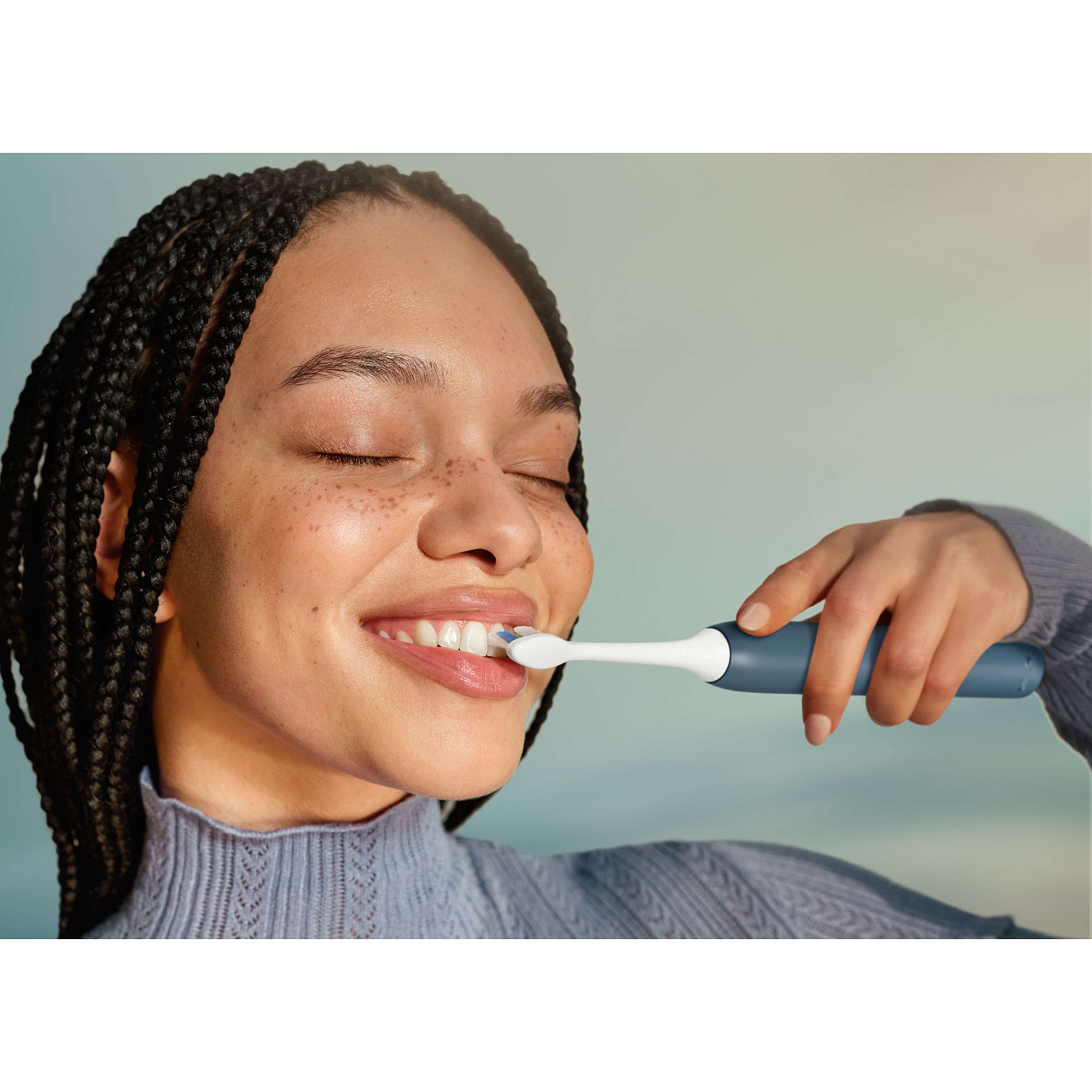 Eltandborste Sonicare 4100 Hx4041/48, från Philips, i färgen blå. Klicka för att öppna bilden i stort format