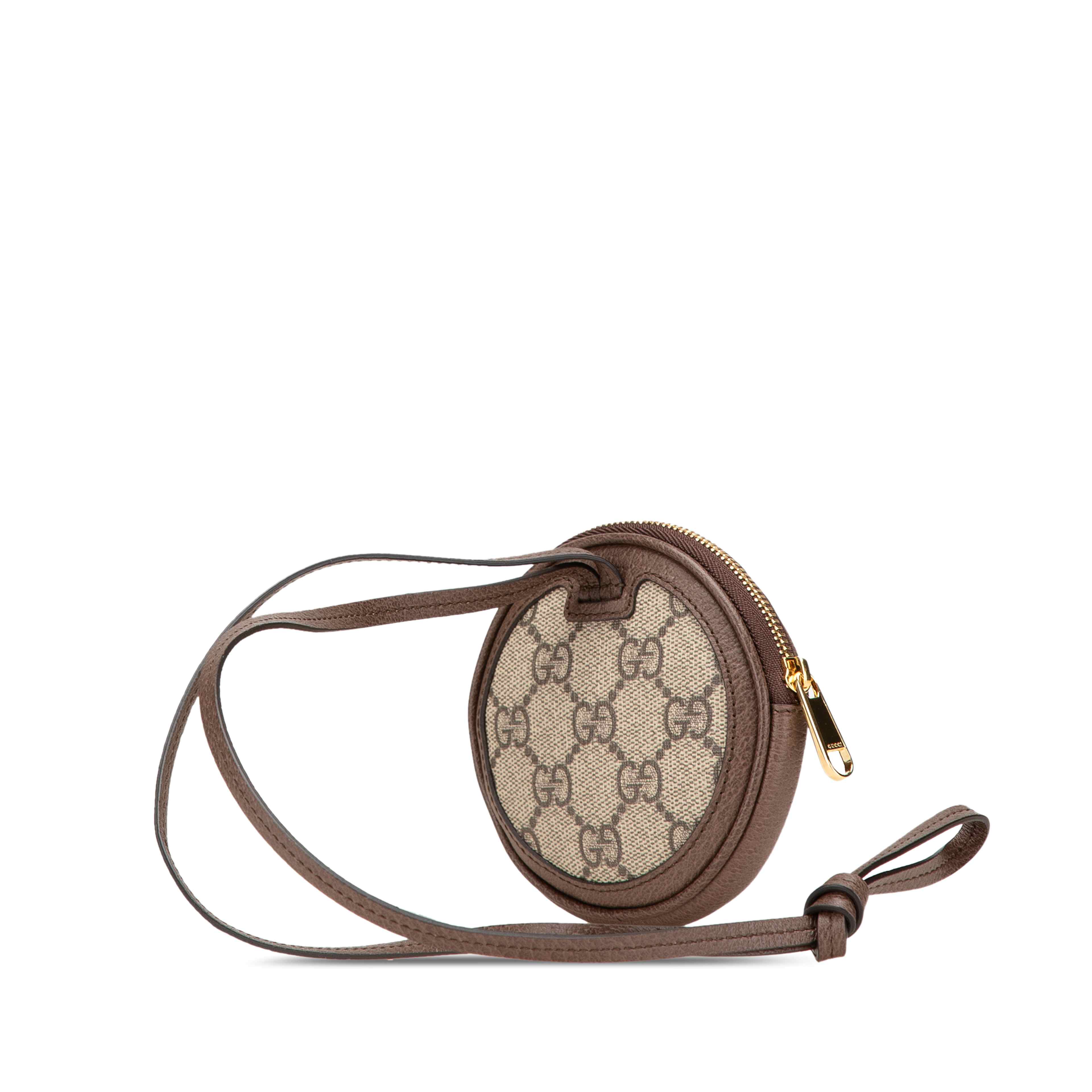 Gucci Mini Gg Supreme Ophidia Round Neck Pouch, från Luxclusif, i färgen beige. Klicka för att öppna bilden i stort format