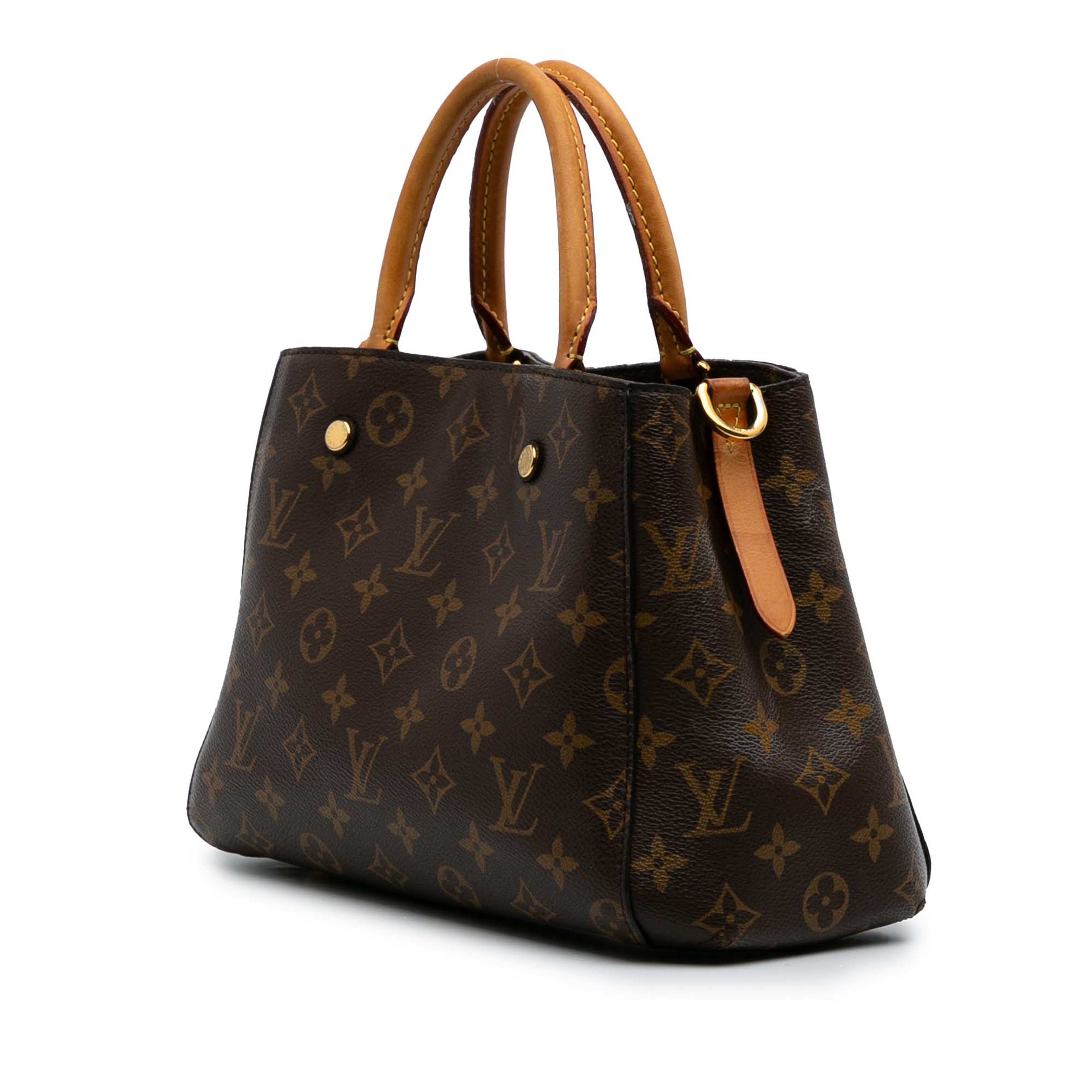 Louis Vuitton Monogram Montaigne Bb, från Luxclusif, i färgen brown.