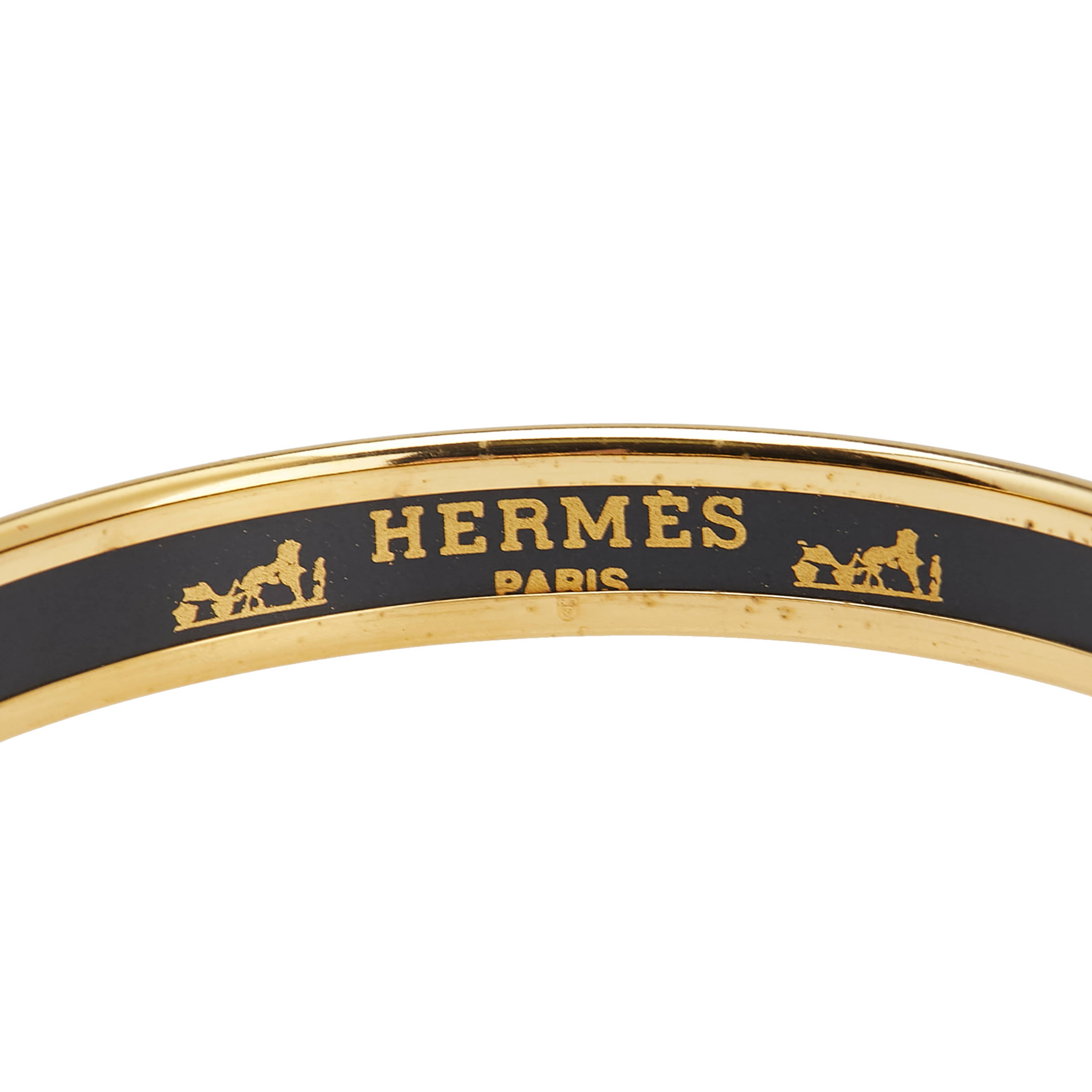 Hermès Narrow Enamel Rope Design Bangle 65, från Luxclusif, i färgen navy. Klicka för att öppna bilden i stort format