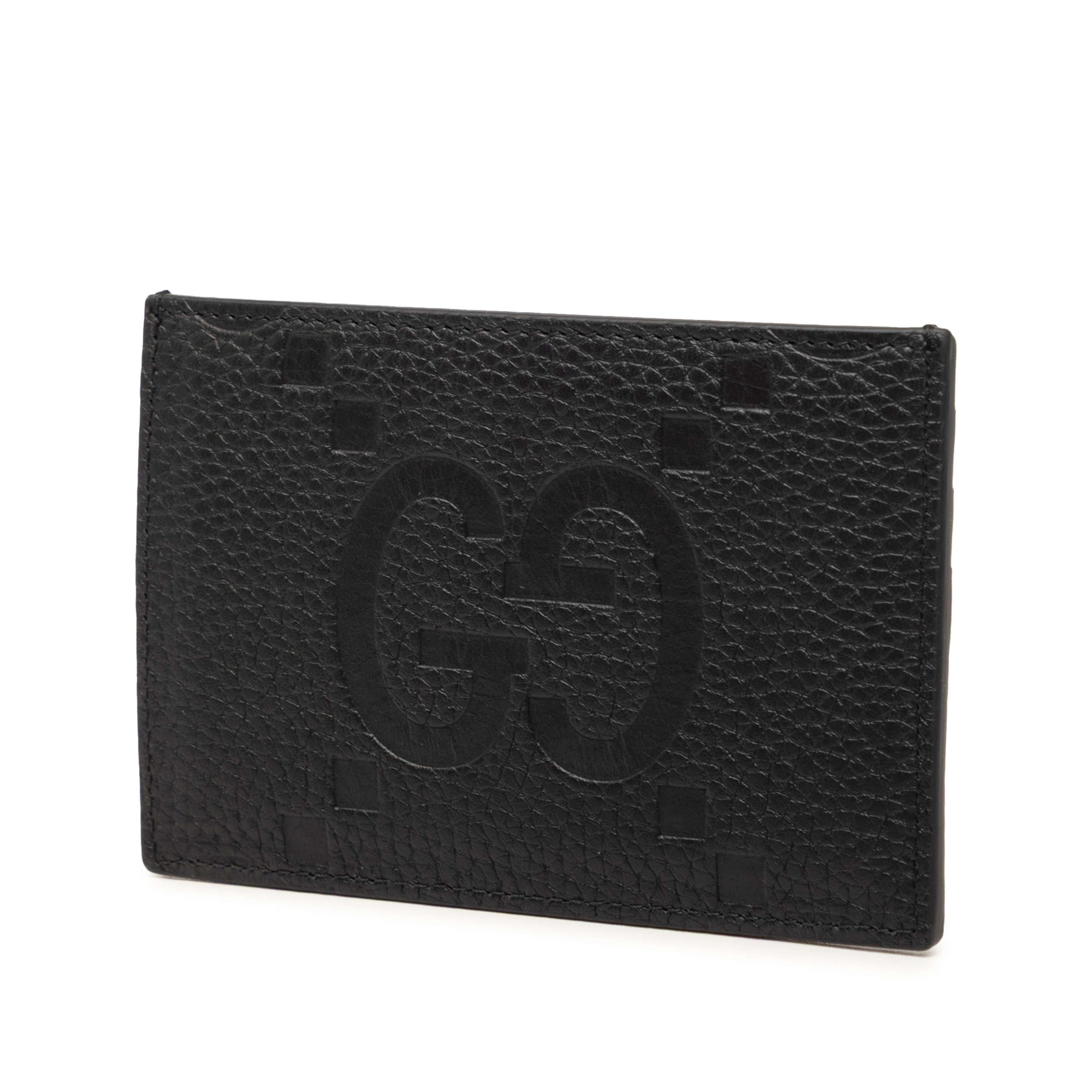 Gucci Jumbo Gg Embossed Leather Card Holder, från Luxclusif, i färgen svart. Klicka för att öppna bilden i stort format