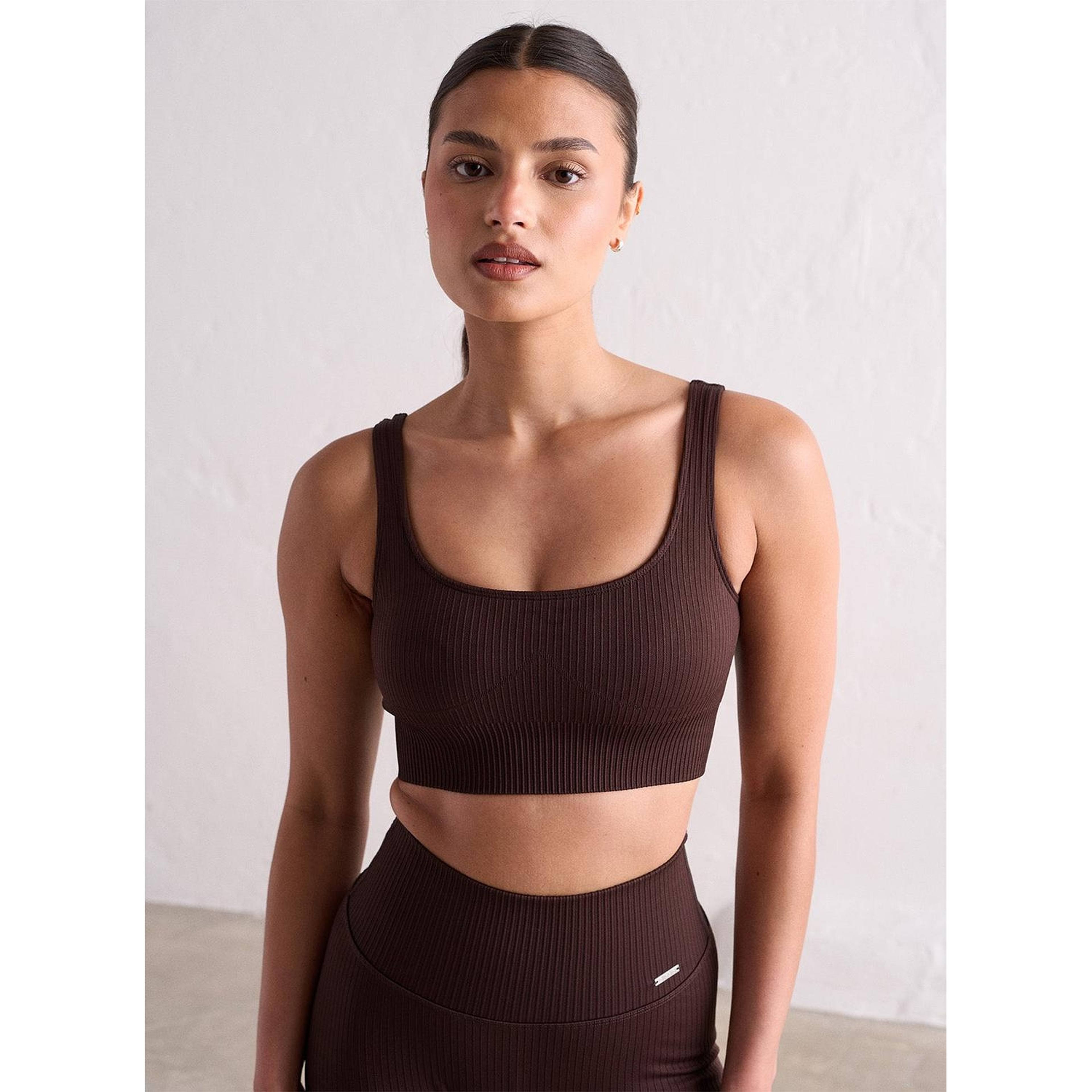 Cacao Ribbed Seamless Bra