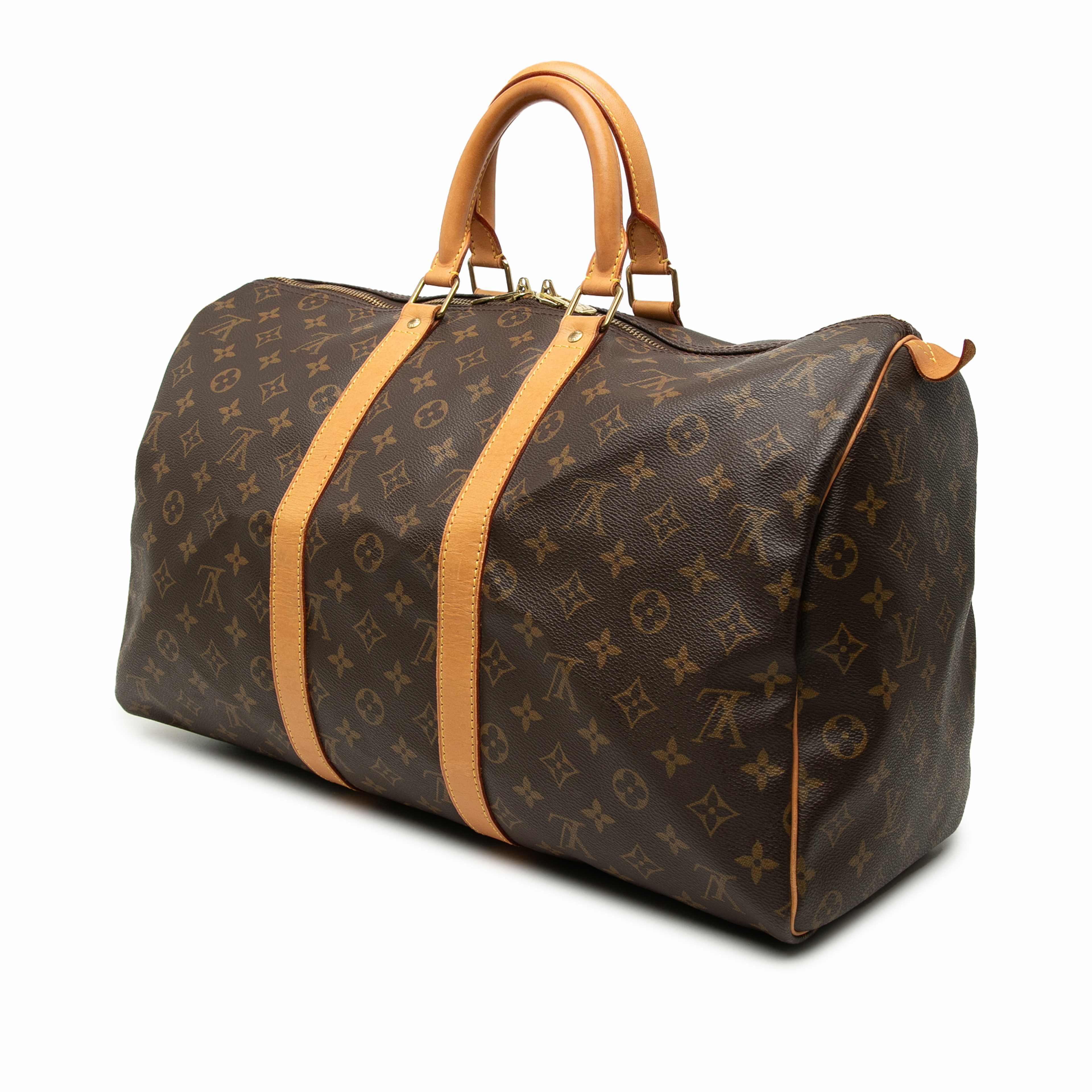 Louis Vuitton Monogram Keepall 45, från Luxclusif, i färgen brun. Klicka för att öppna bilden i stort format