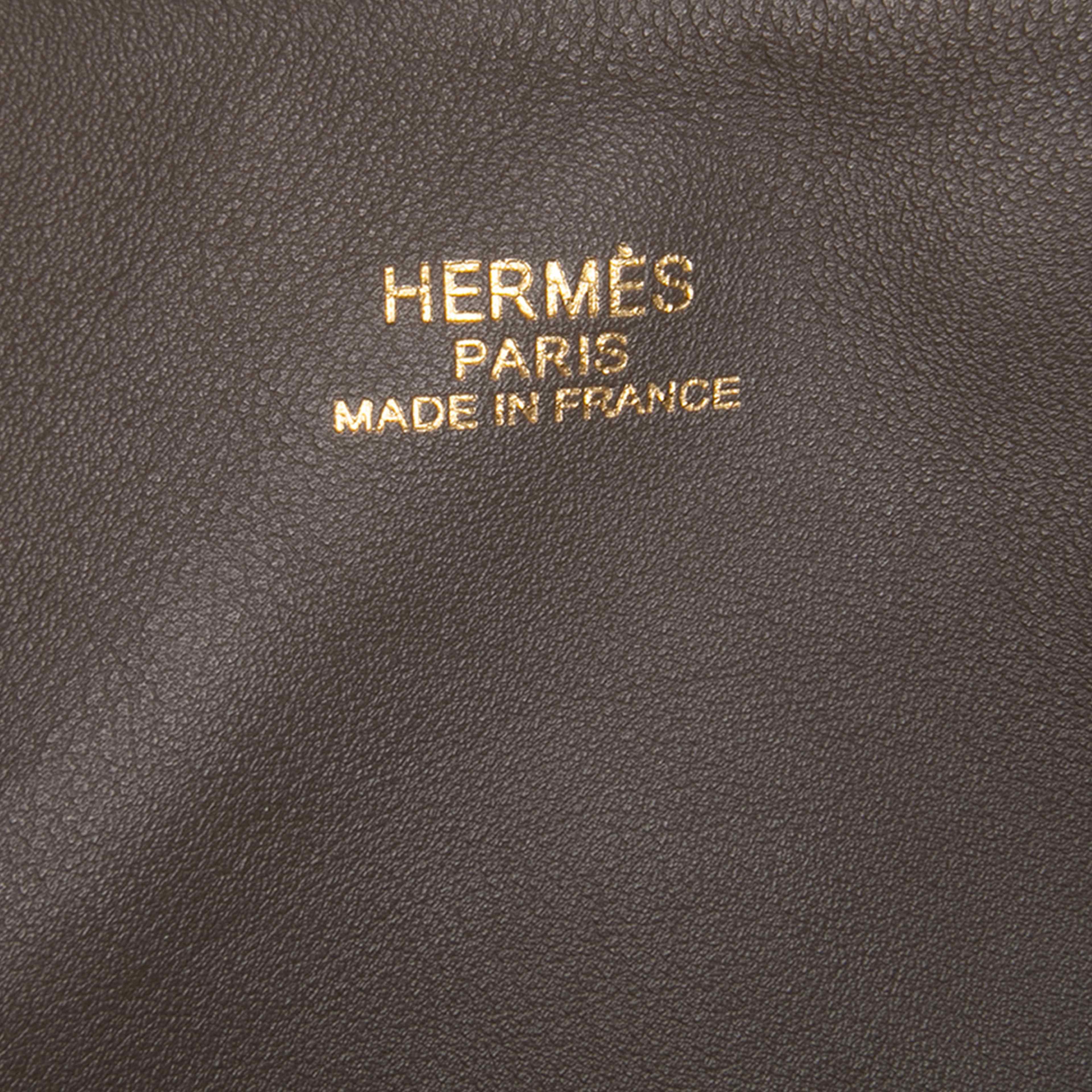 Hermès Veau Sikkim And Clemence Double Sens 36, från Luxclusif, i färgen dark brown. Klicka för att öppna bilden i stort format