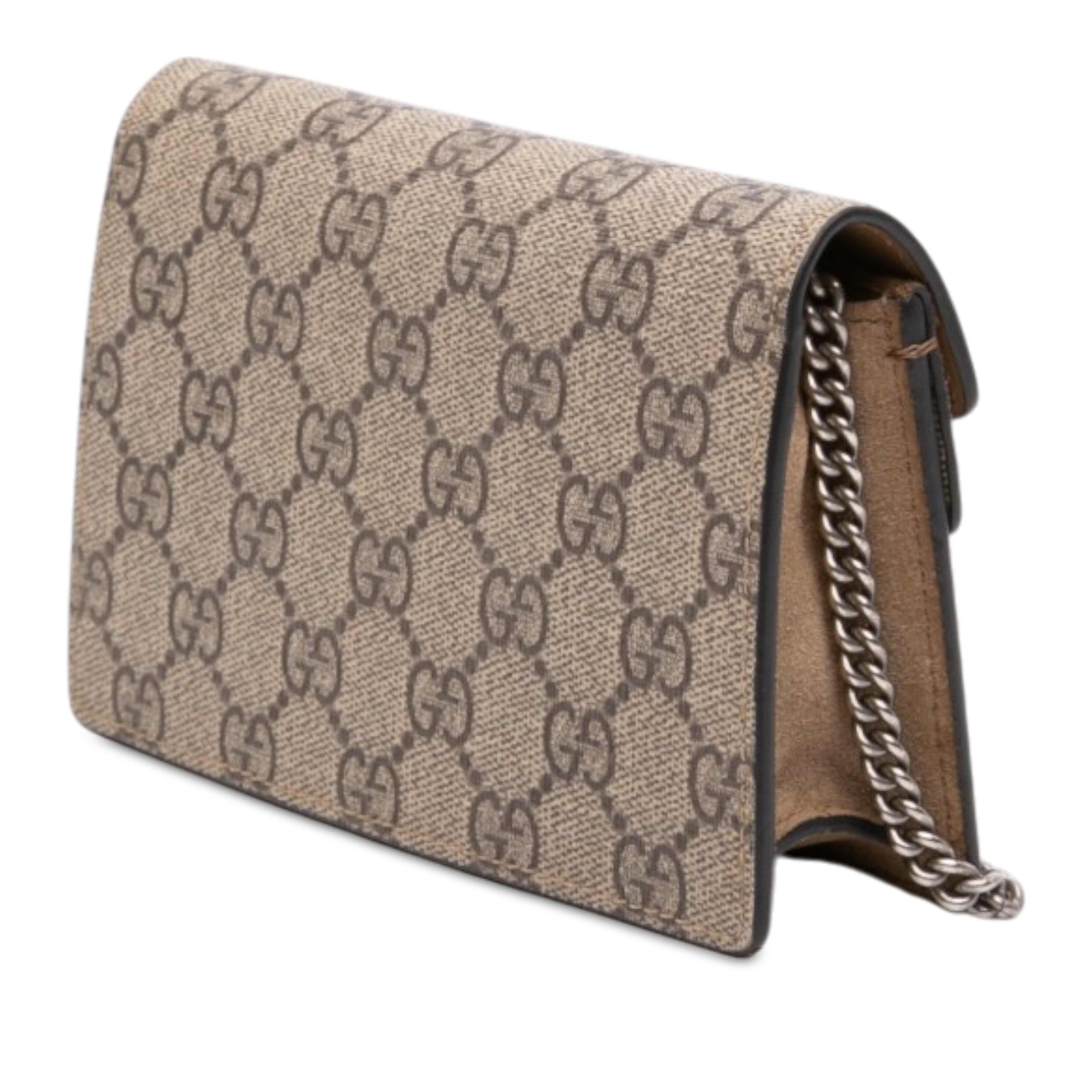 Gucci Mini Gg Supreme Dionysus Crossbody, från Luxclusif, i färgen beige. Klicka för att öppna bilden i stort format