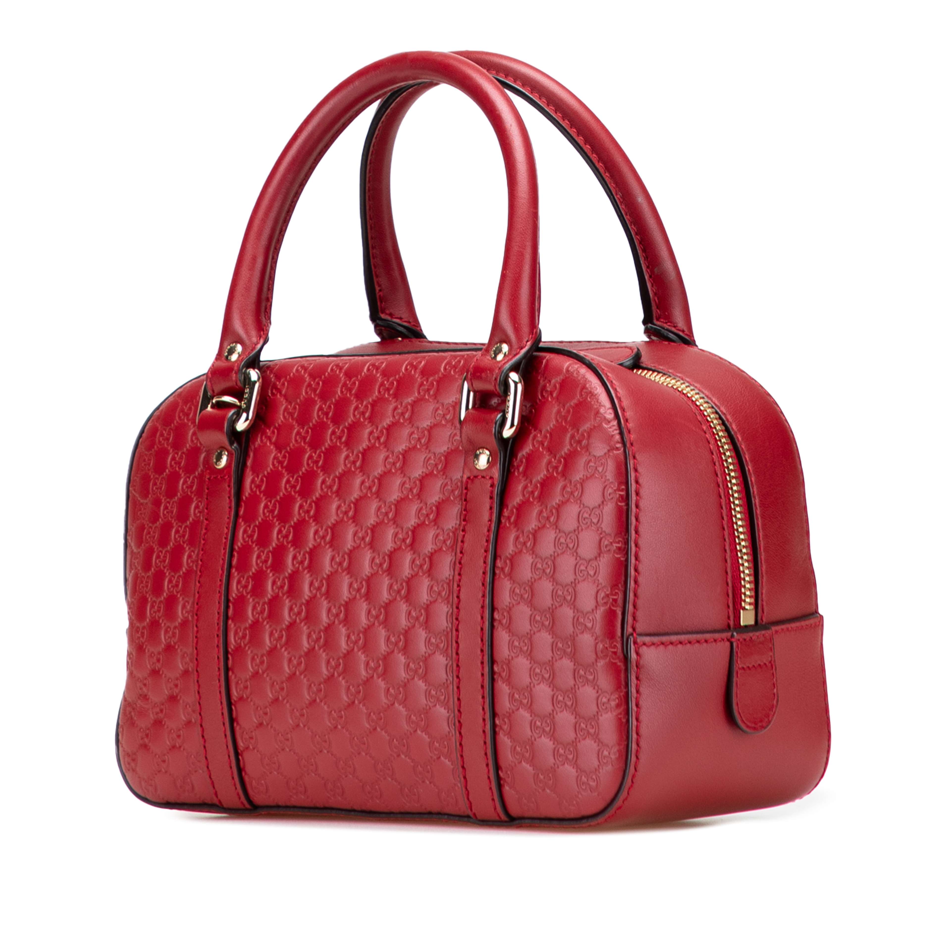 Gucci Small Microguccissima Bree Satchel, från Luxclusif, i färgen röd. Klicka för att öppna bilden i stort format