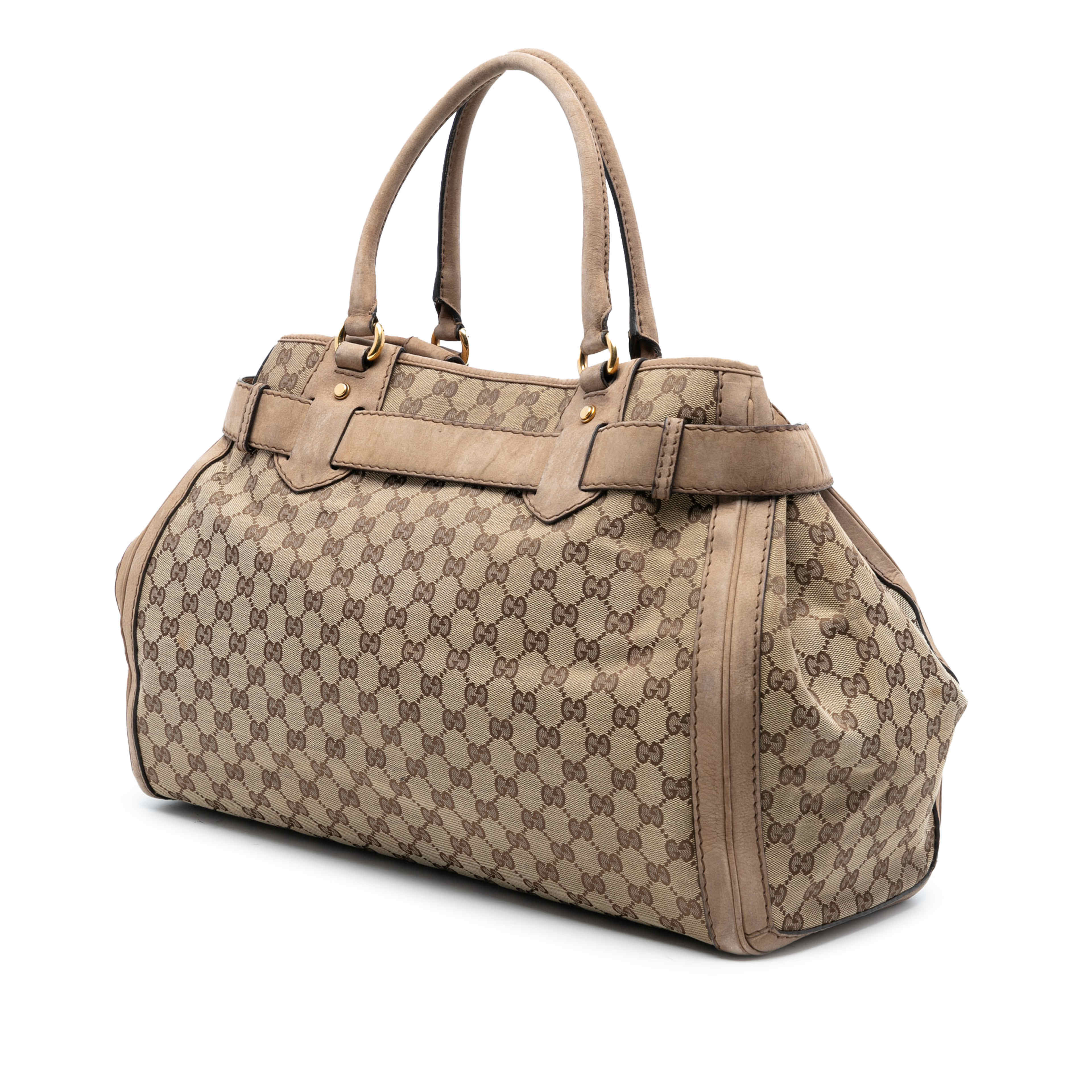 Gucci Gg Canvas Running Tote, från Luxclusif, i färgen beige. Klicka för att öppna bilden i stort format