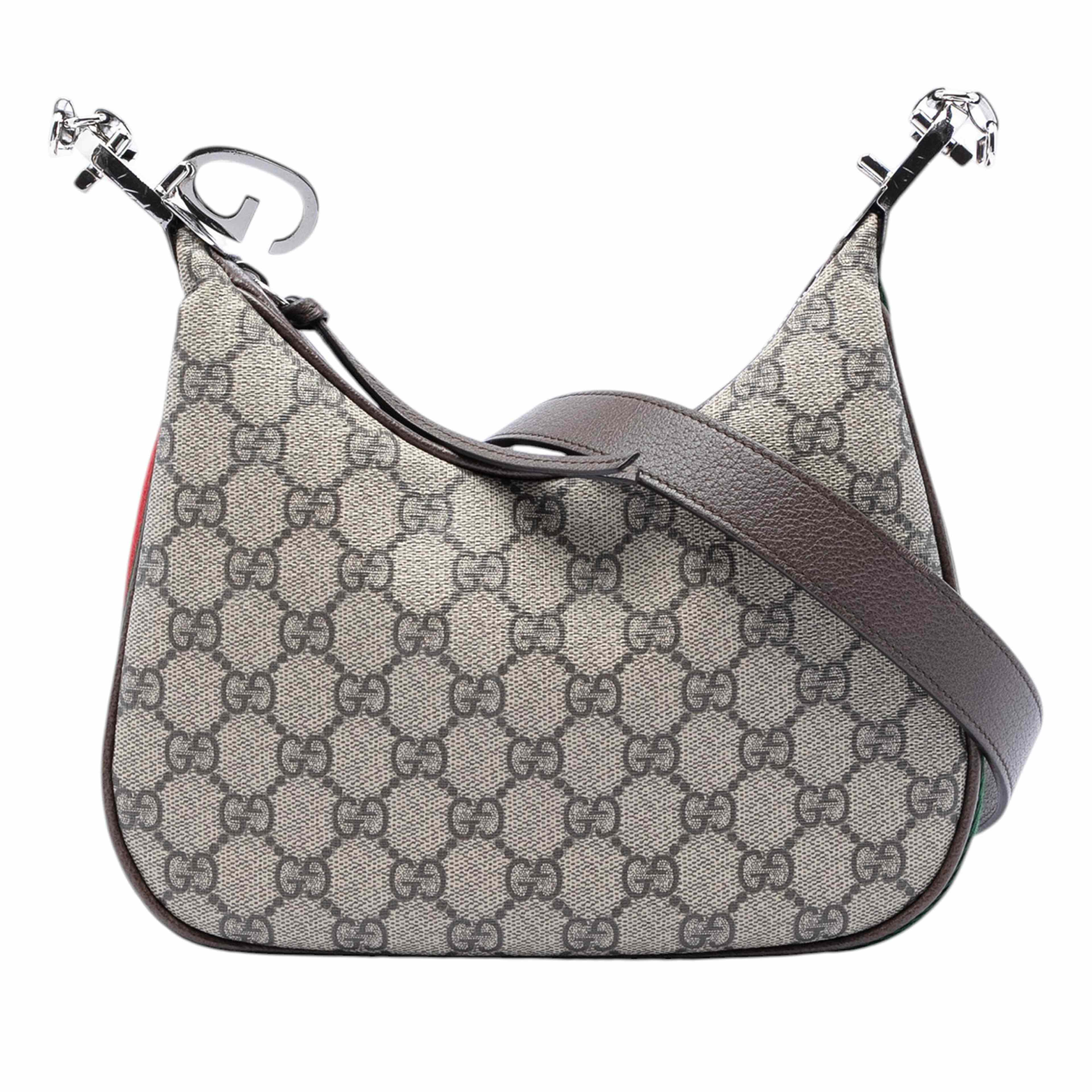 Gucci Small Gg Supreme Web Attache Crossbody, från Luxclusif, i färgen beige. Klicka för att öppna bilden i stort format