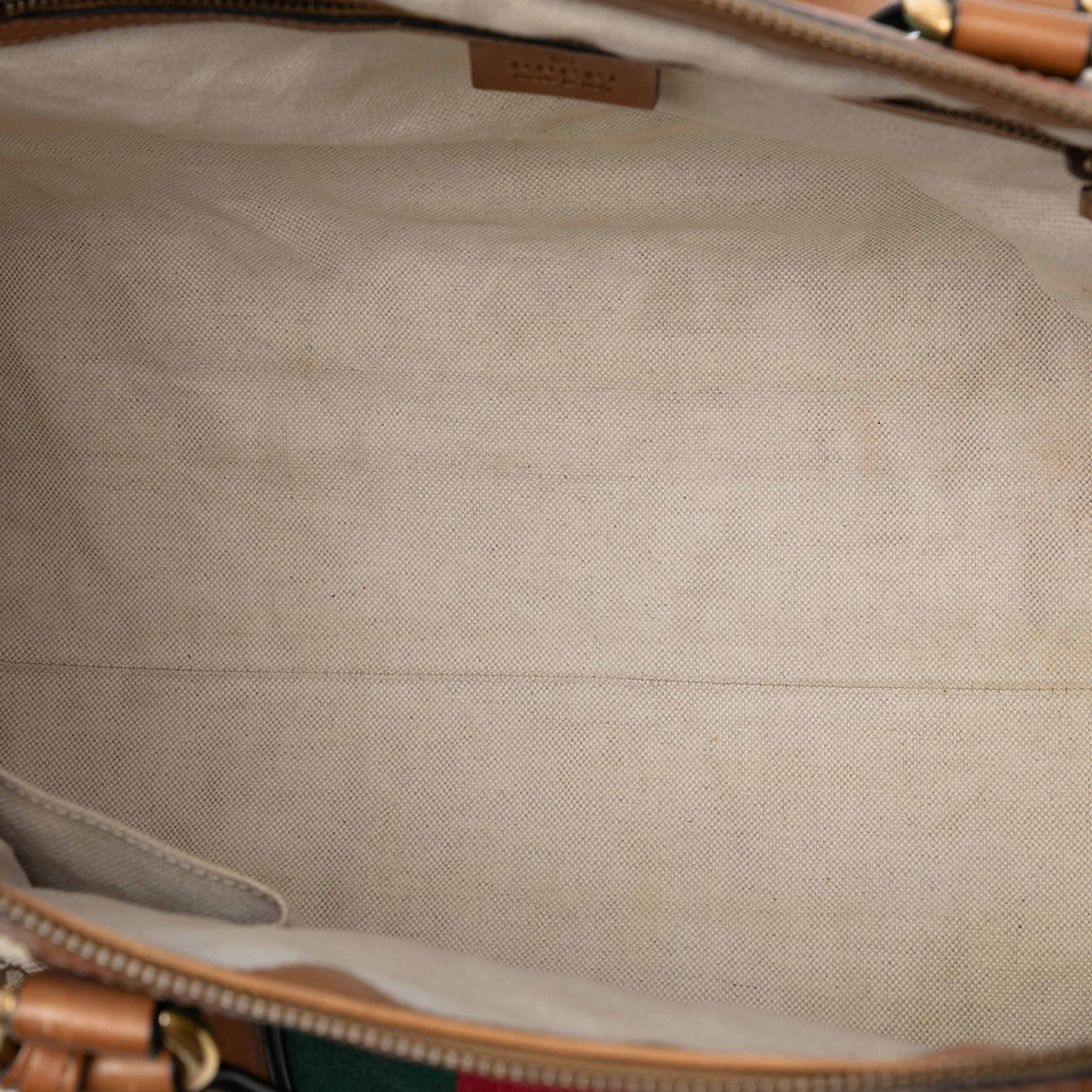 Gucci Medium Gg Canvas Web Rania Top Handle Bag, från Luxclusif, i färgen beige. Klicka för att öppna bilden i stort format